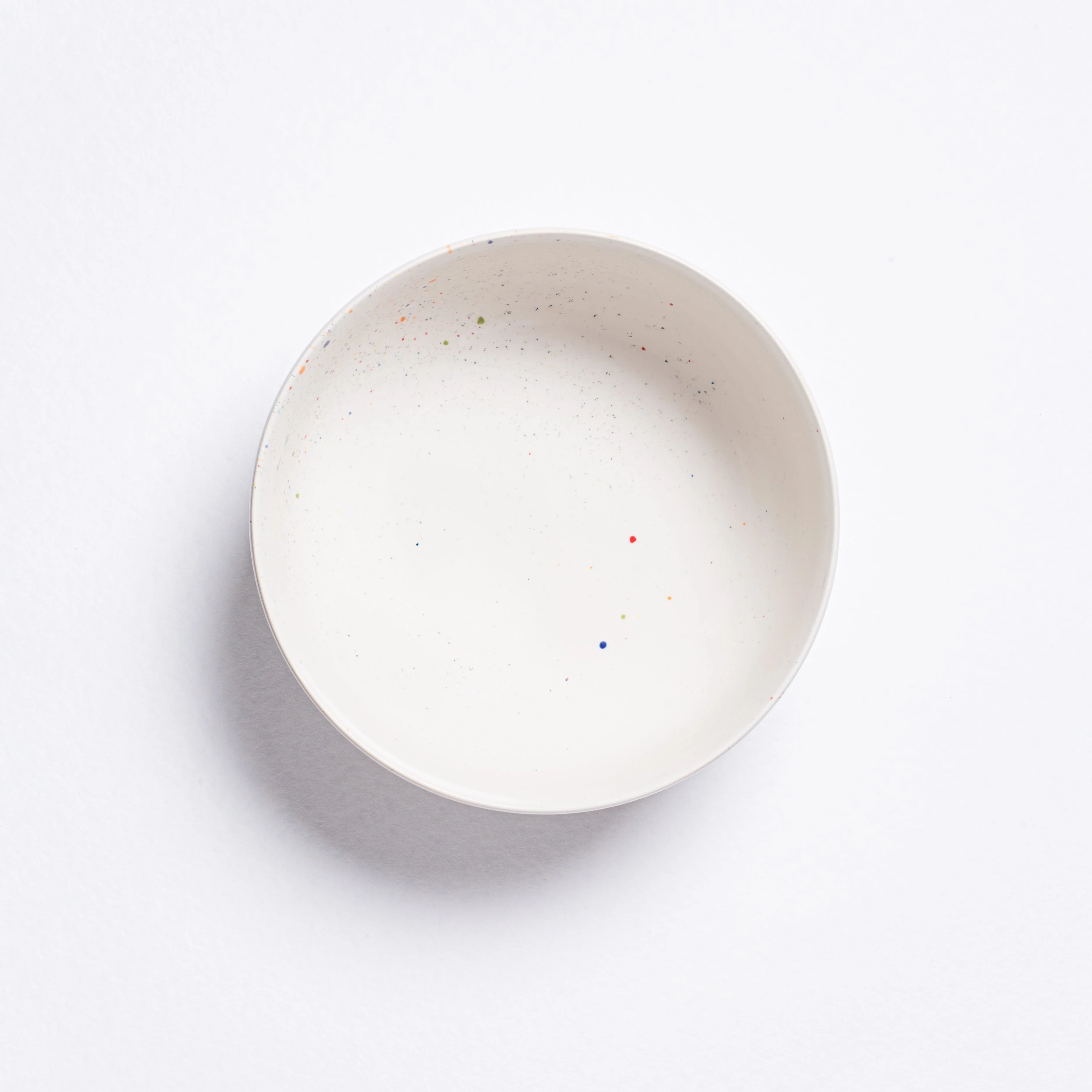 White Stoneware Ceramic Salad Bowl, 10.2" - Image 2