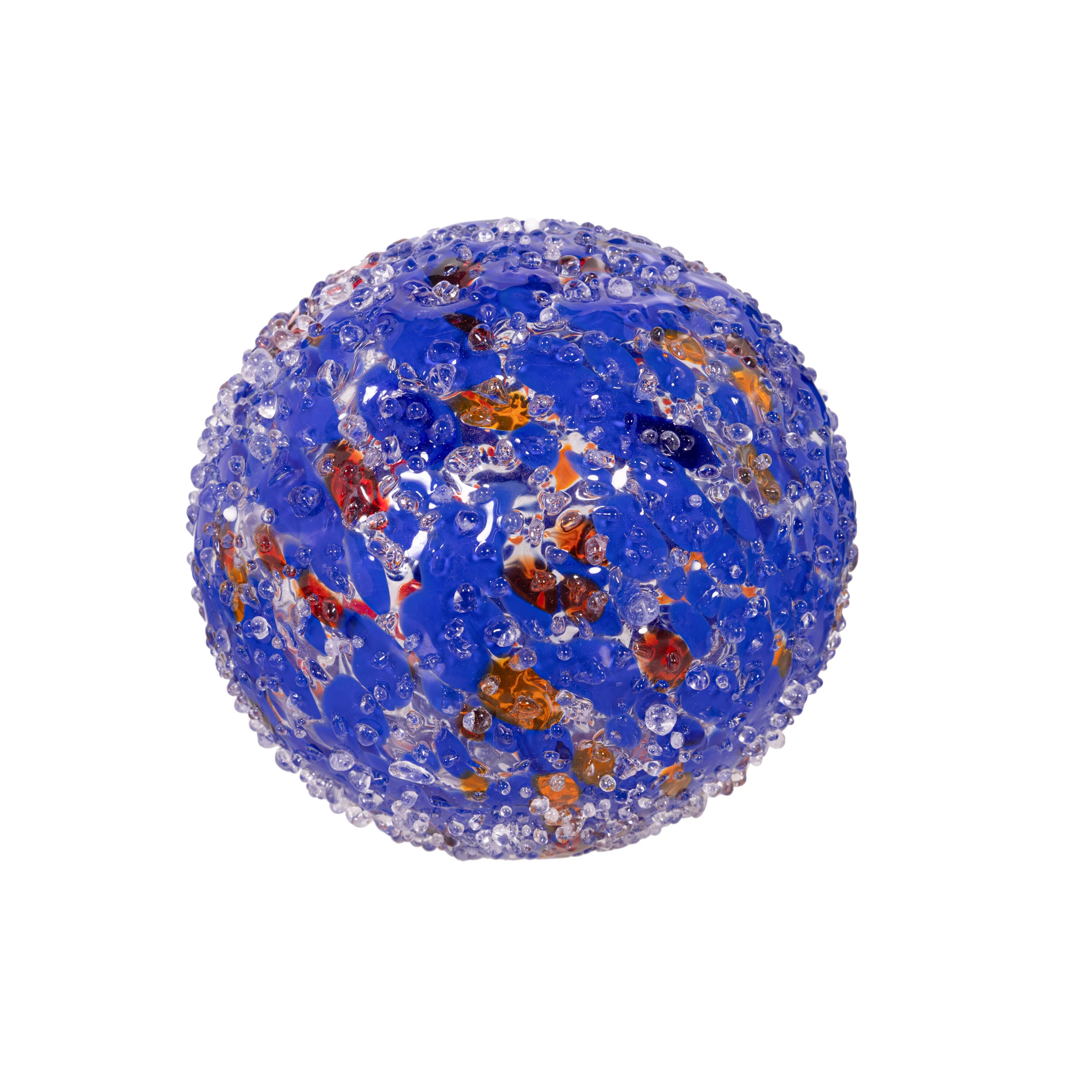 Art Glass Bee and Butterfly Ball, Dark Blue - Image 3