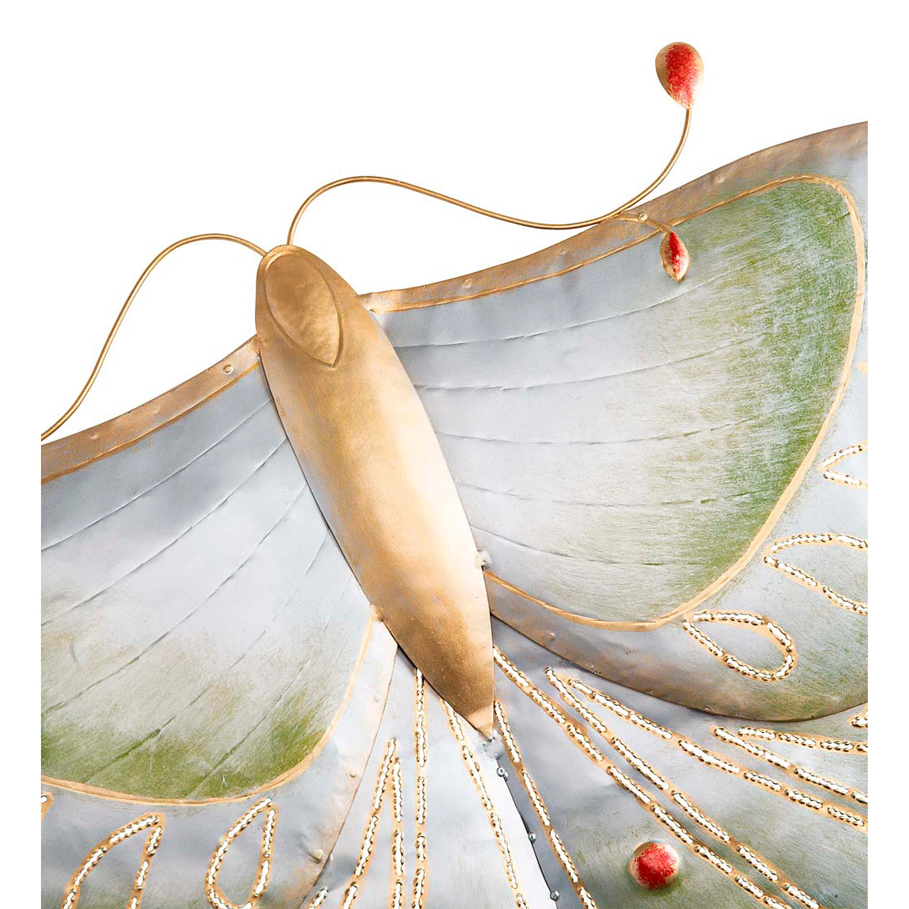 Handcrafted Metal Luna Moth Wall Art - Image 3