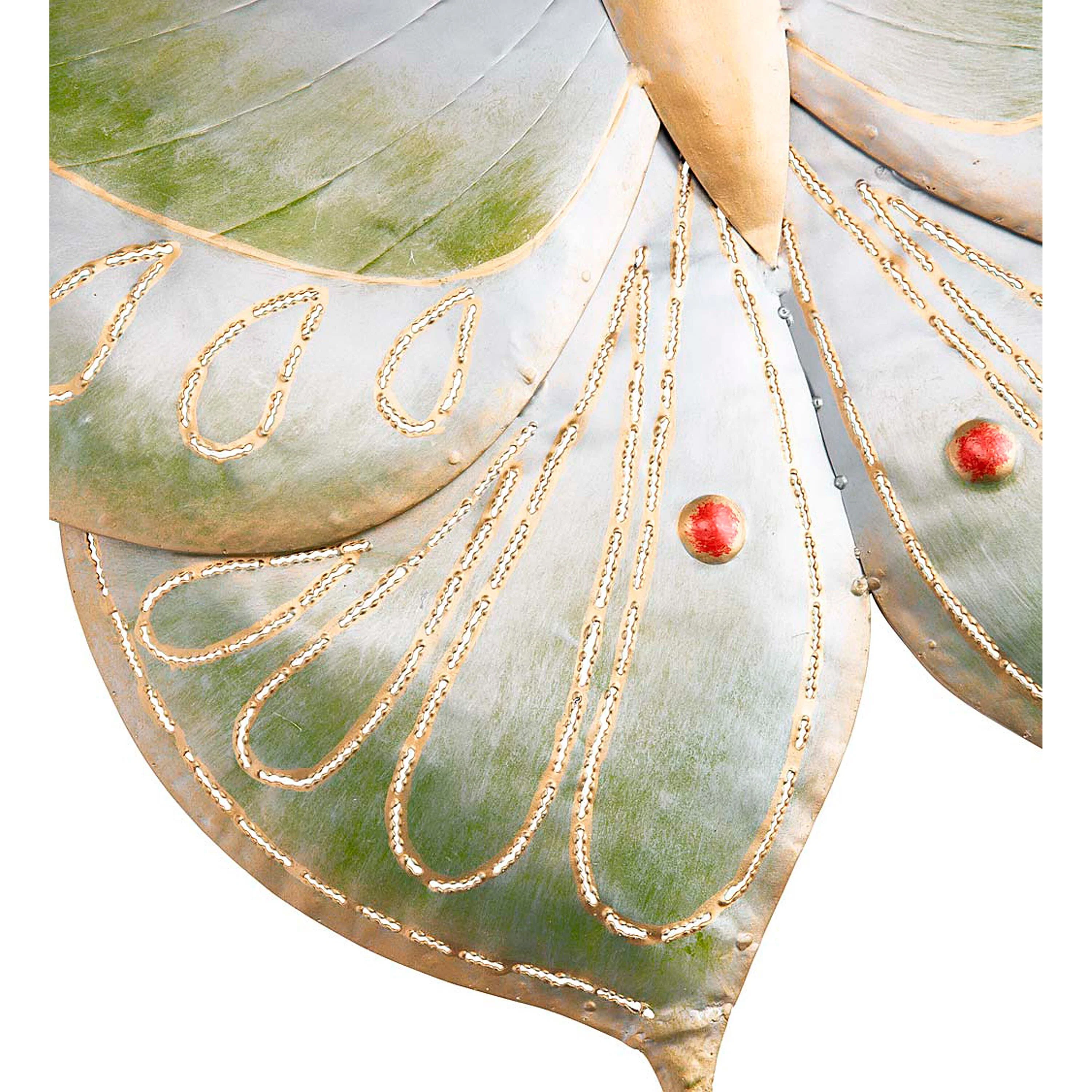 Handcrafted Metal Luna Moth Wall Art - Image 4