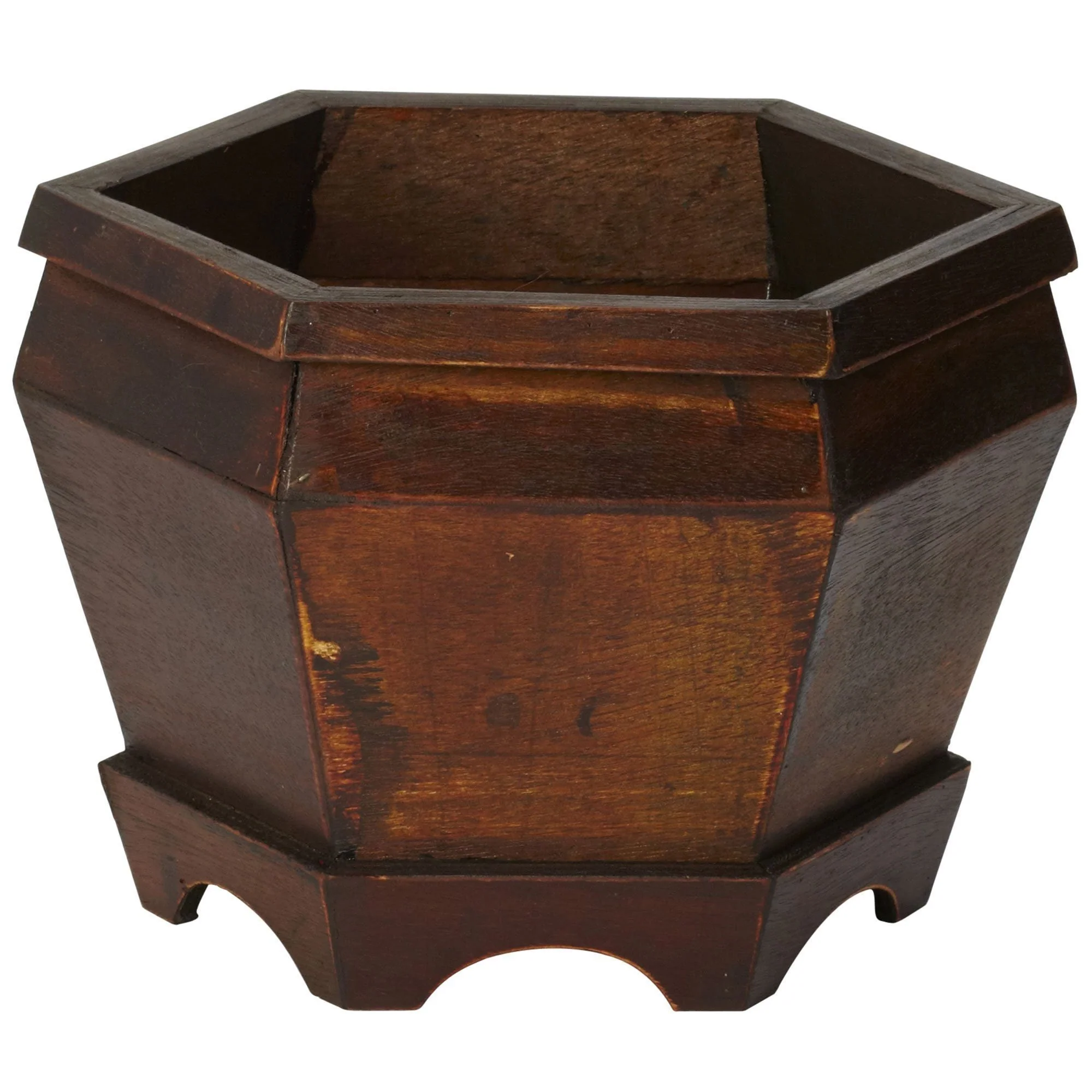 Wooden Hexagon Decorative Planter (Set of 3) - Image 3