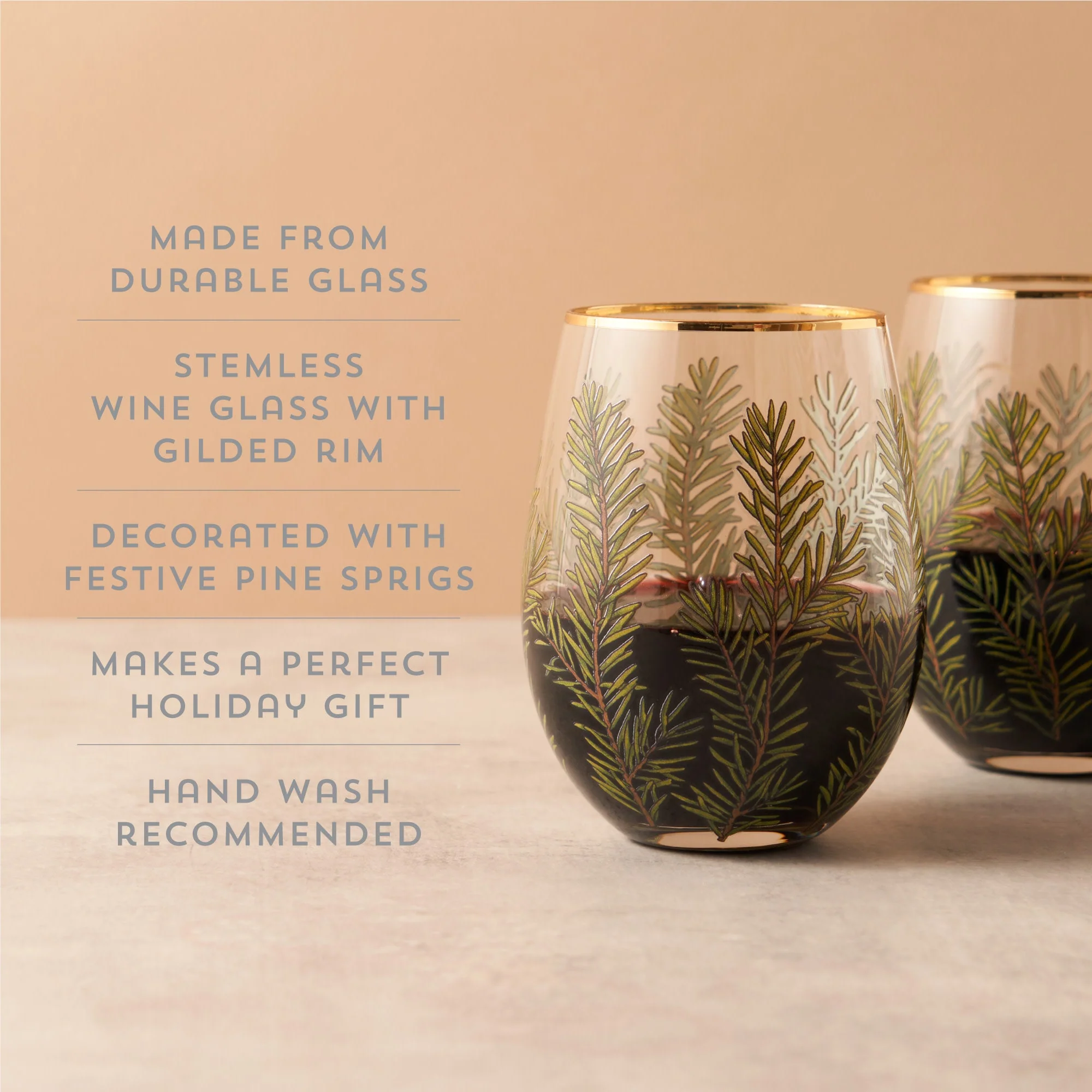 Woodland Stemless Wine Glass Set - Image 5