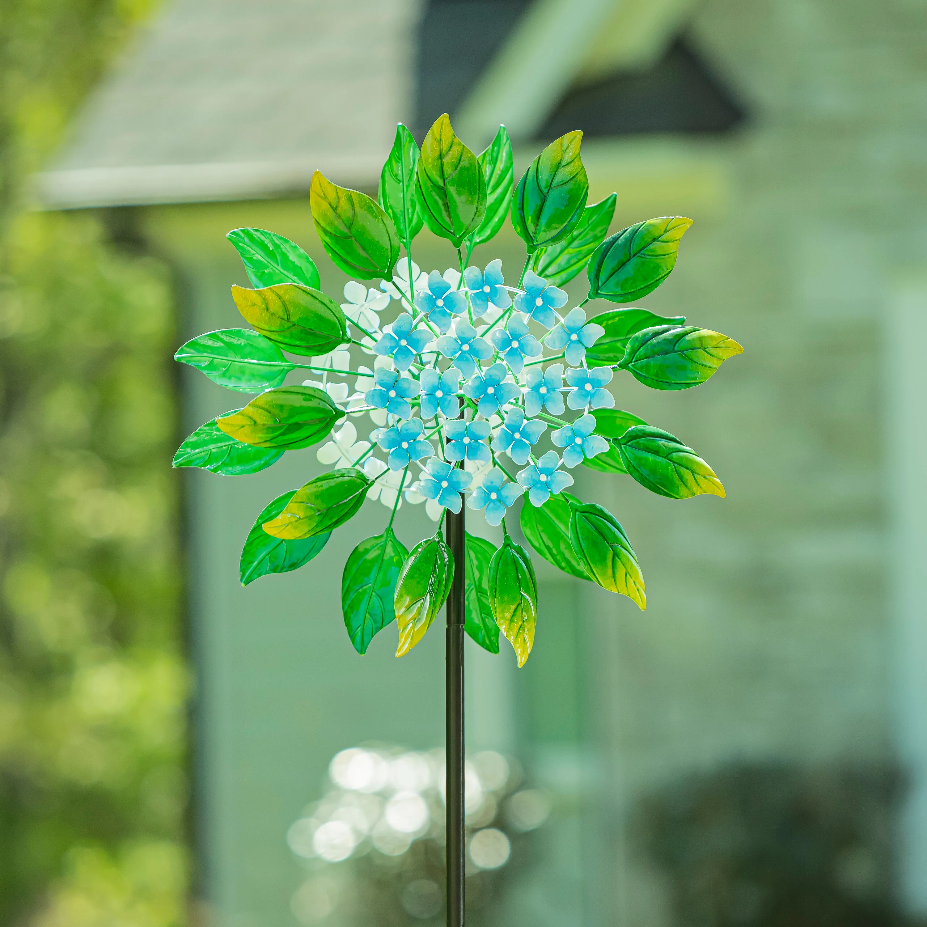 Metal Hydrangea Spinner 74"H - Image 2