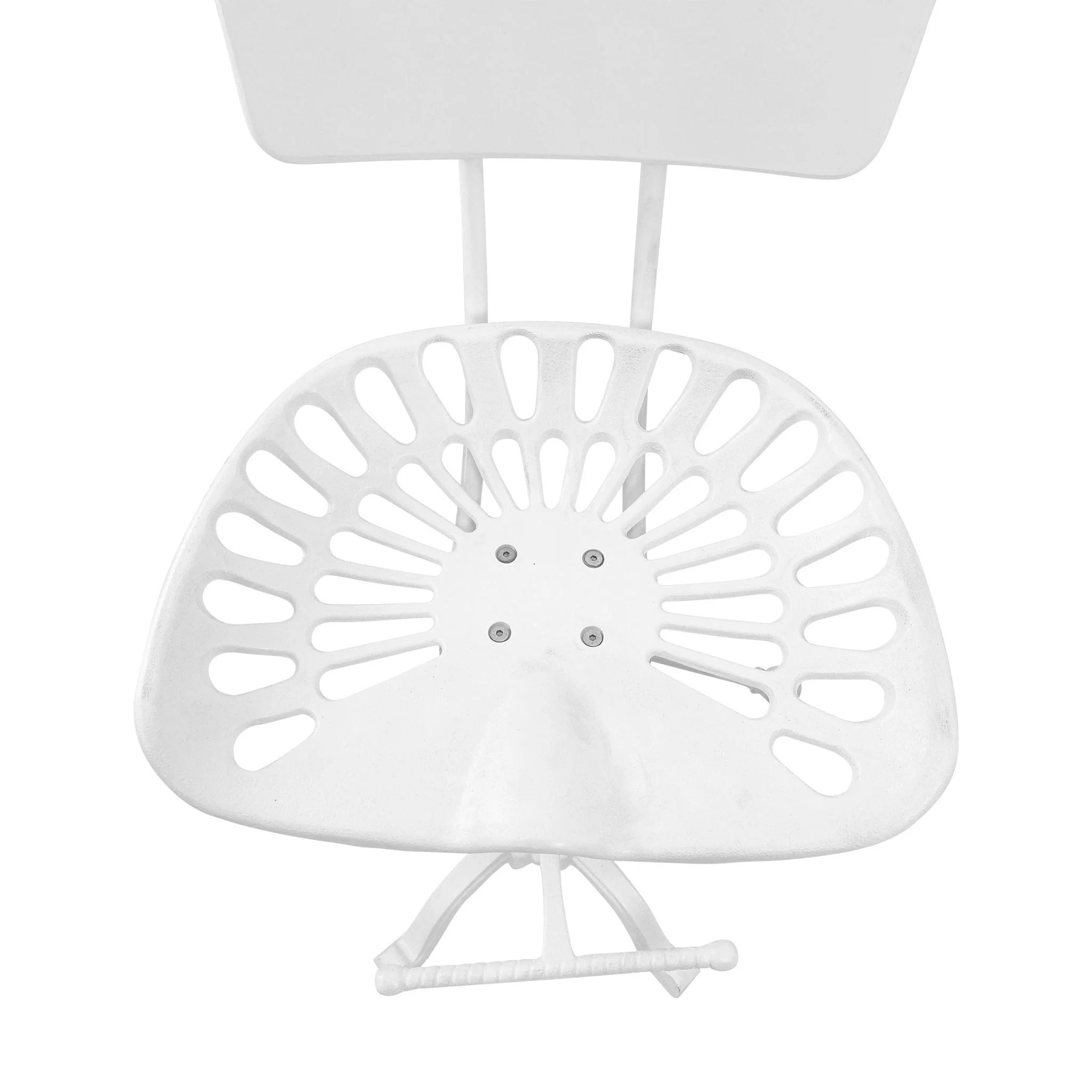August Tractor Seat Barstool with Back, White - Image 7
