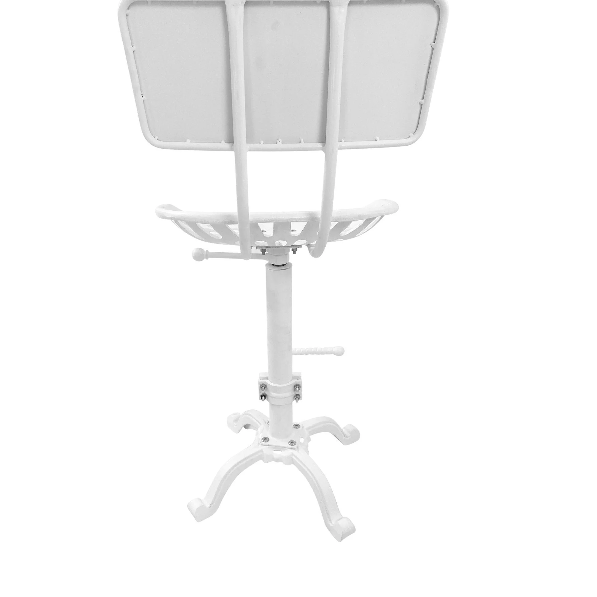 August Tractor Seat Barstool with Back, White - Image 9