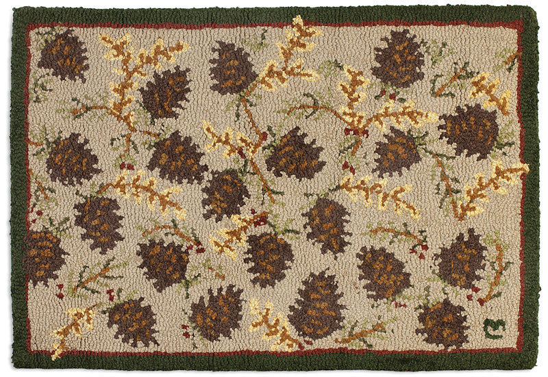 Northwoods Cones Hooked Wool Rug - Image 2