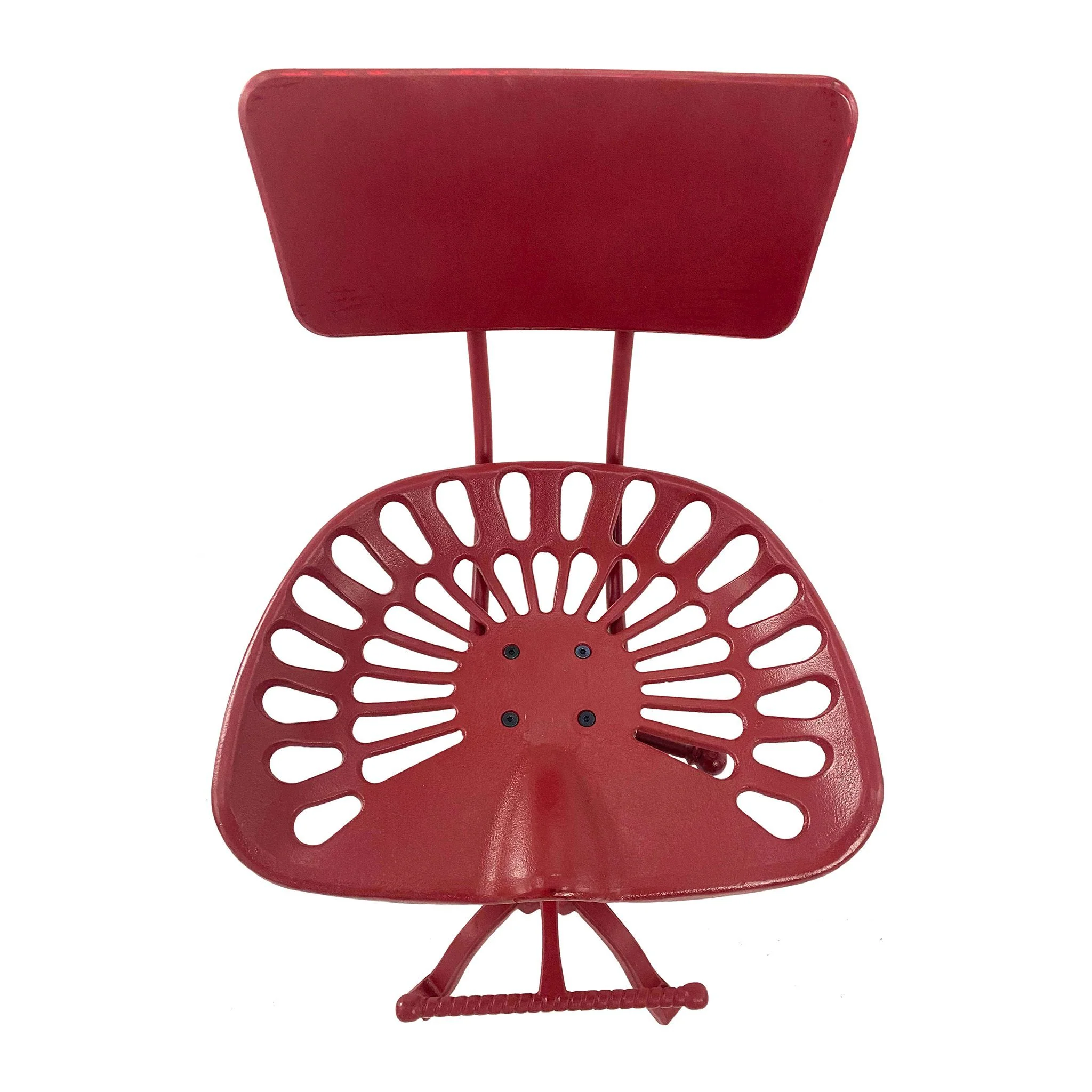 August Tractor Seat Barstool with Back, Red - Image 6