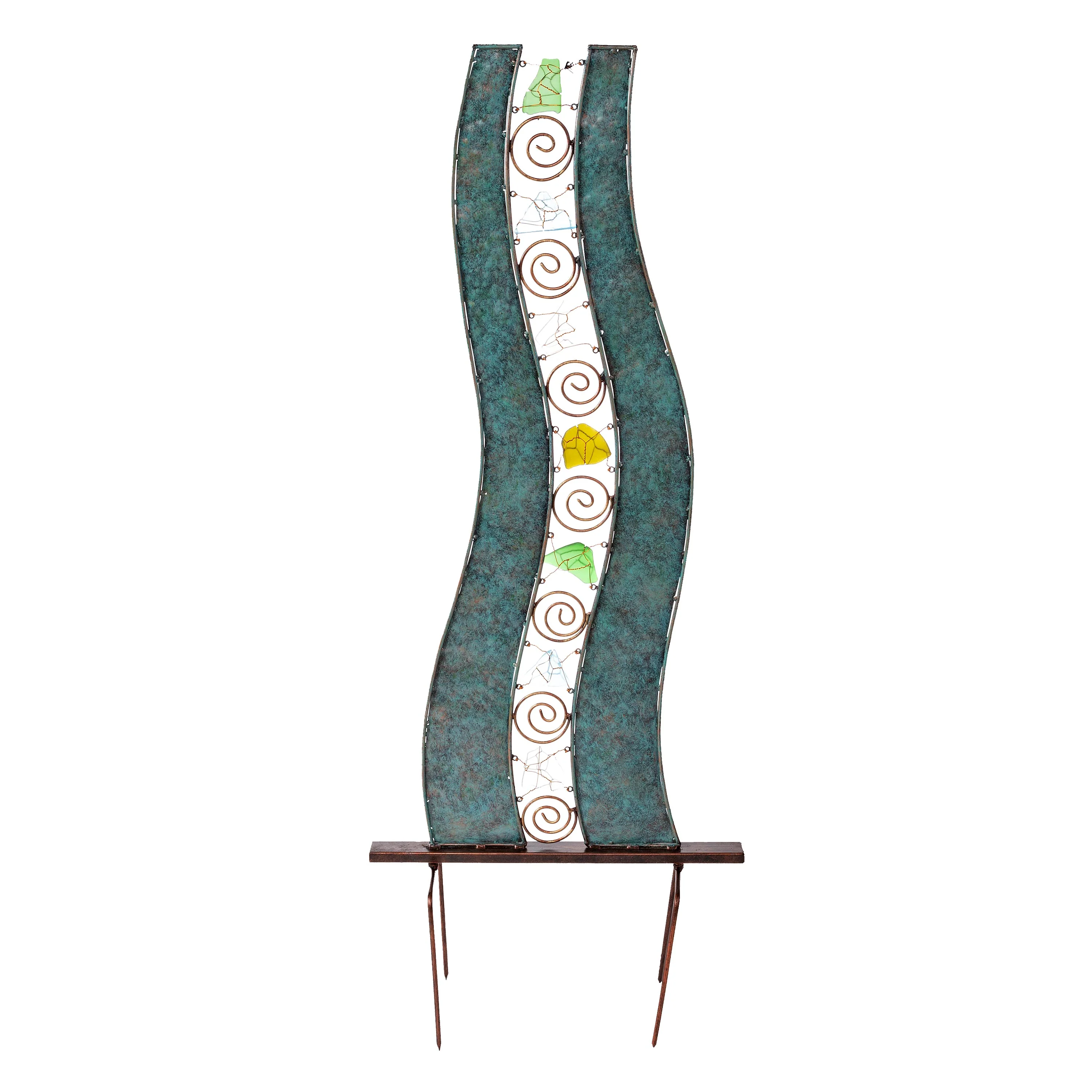 Metal & Glass Wavy Garden Stake - Image 2