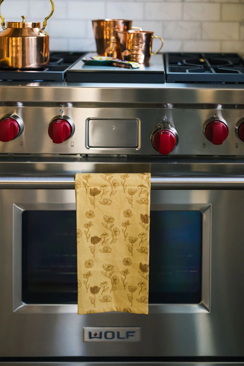 Yellow Poppy Embroidered Dish Towel - Image 4