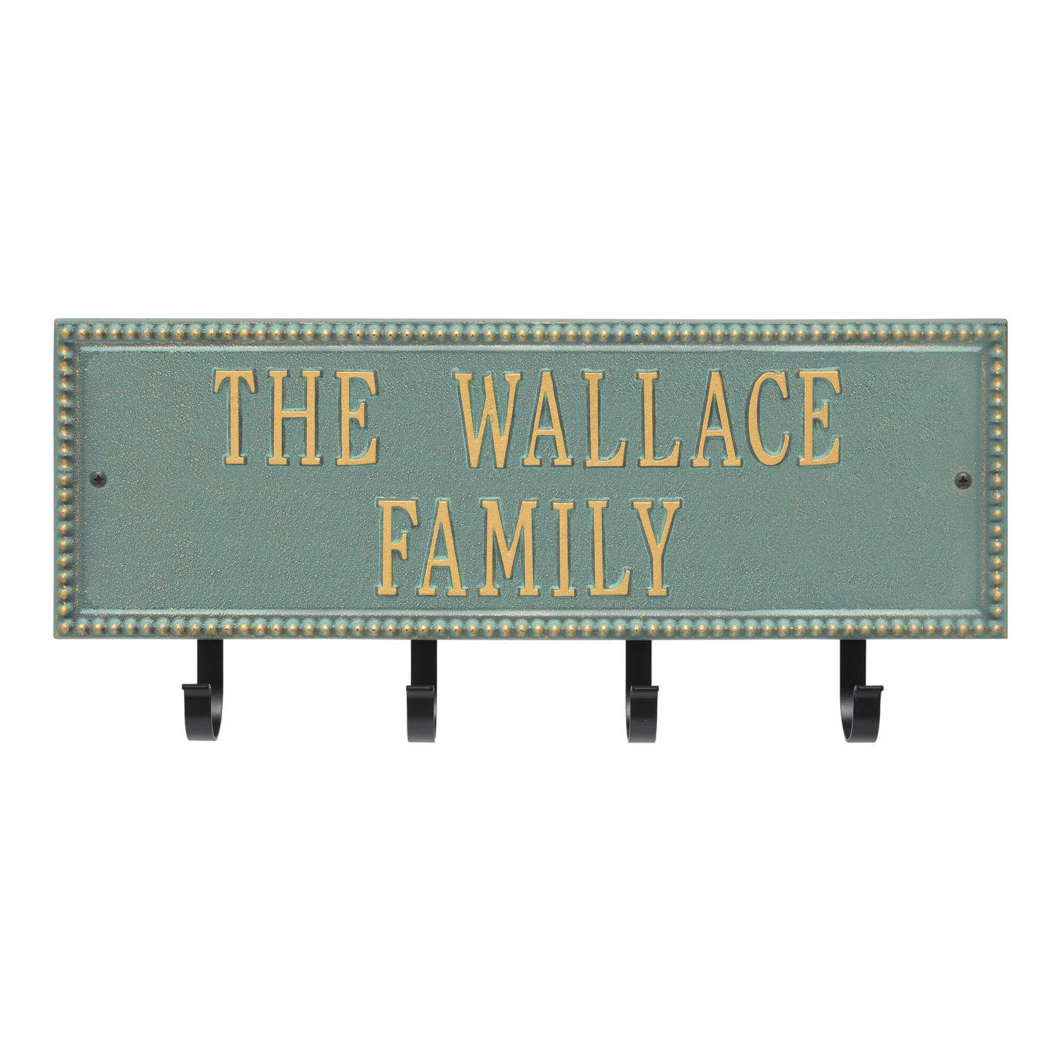 Beaded Rectangle 2 Line Personalized Hook Plaque - Image 12