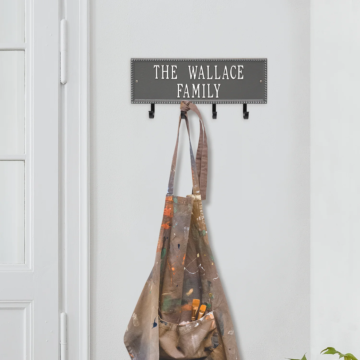 Beaded Rectangle 2 Line Personalized Hook Plaque - Image 17