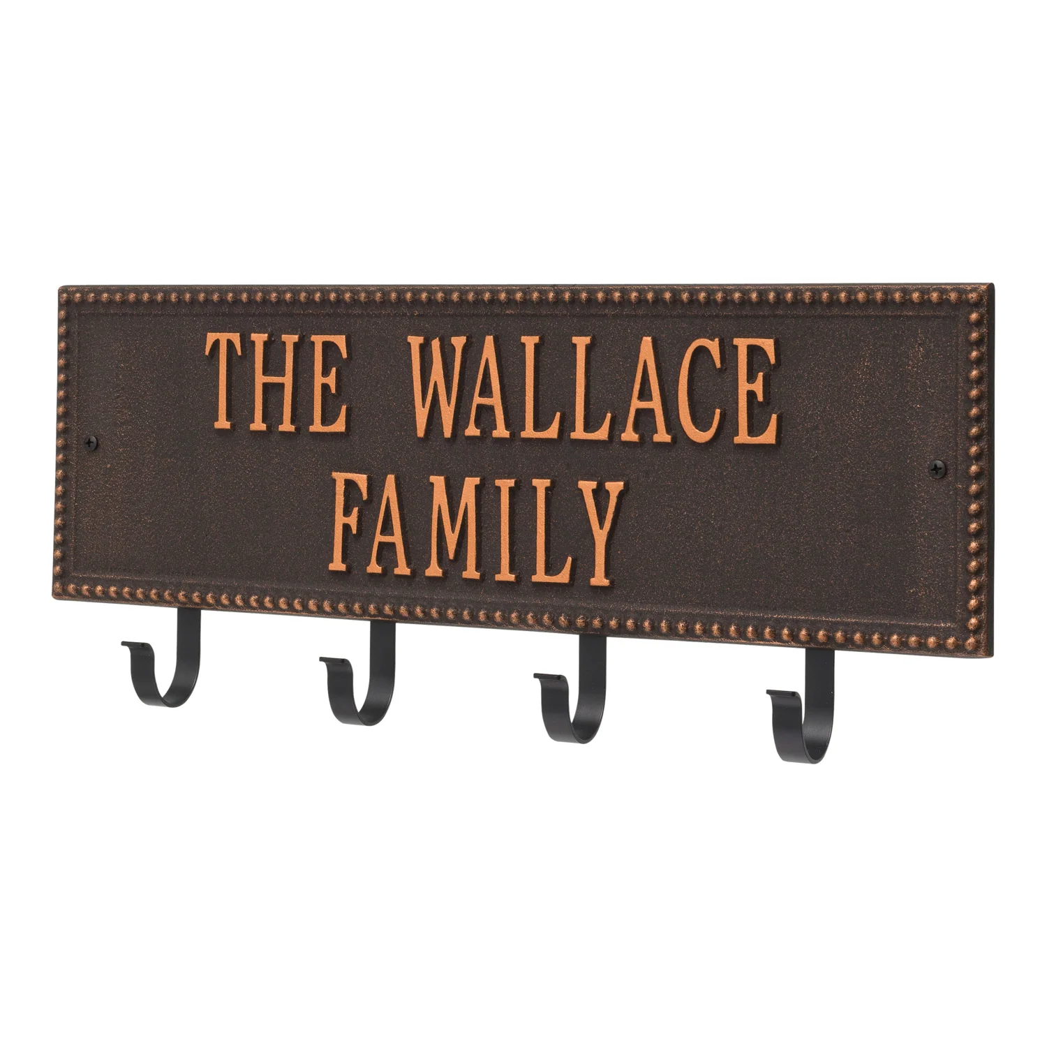 Beaded Rectangle 2 Line Personalized Hook Plaque - Image 25