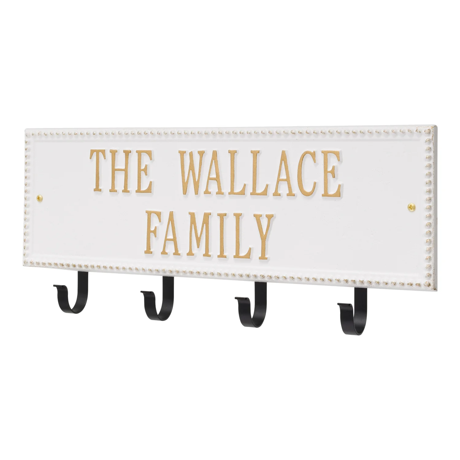 Beaded Rectangle 2 Line Personalized Hook Plaque - Image 27