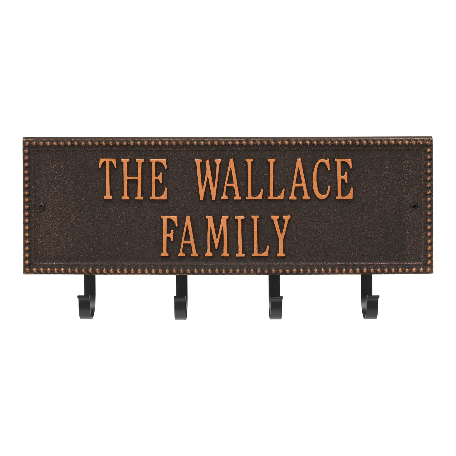 Beaded Rectangle 2 Line Personalized Hook Plaque - Image 31