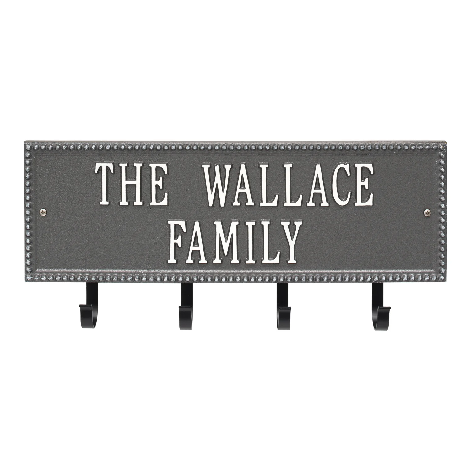 Beaded Rectangle 2 Line Personalized Hook Plaque - Image 32