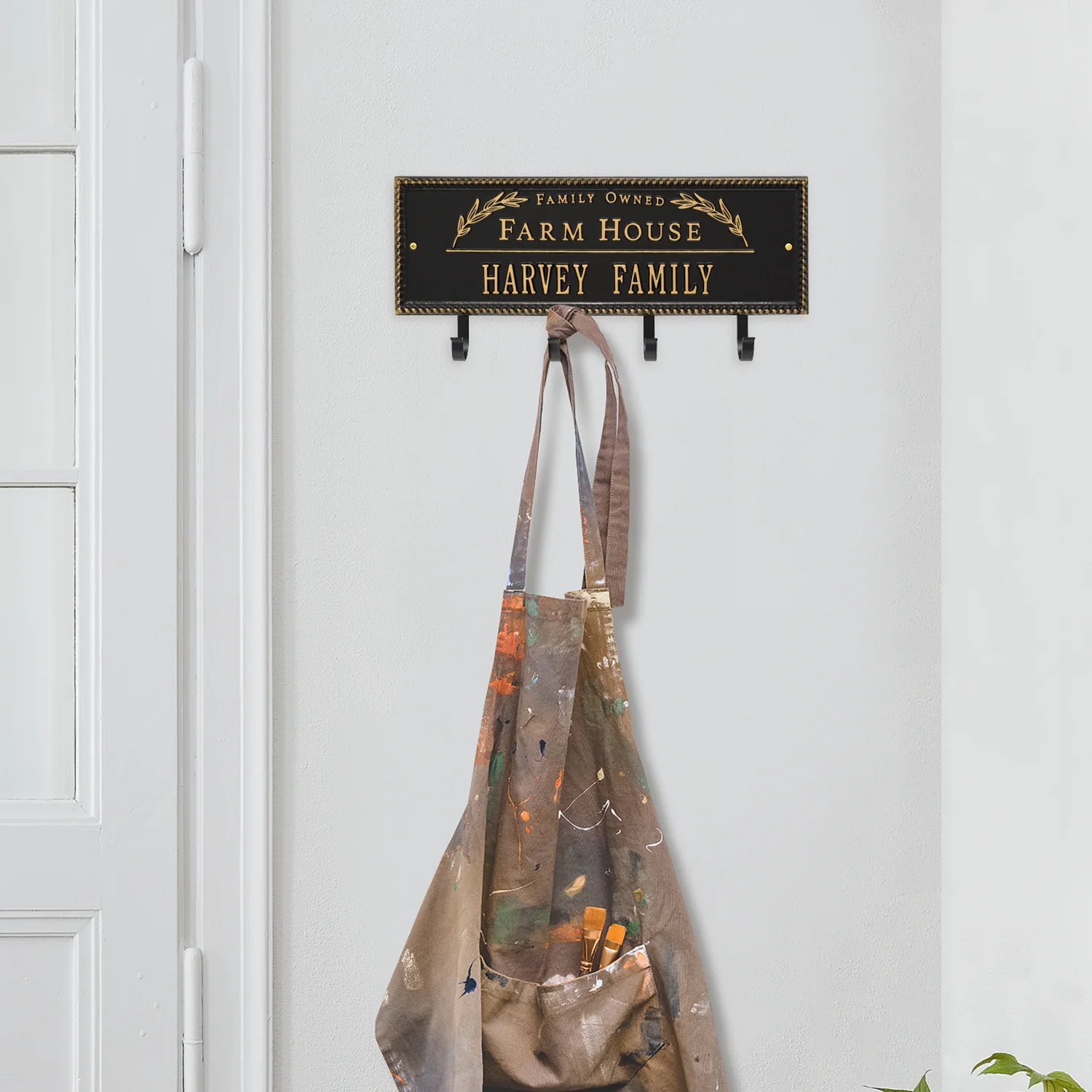 Family Owned Farm House Beaded Rectangle Personalized Hook Plaque - Image 12