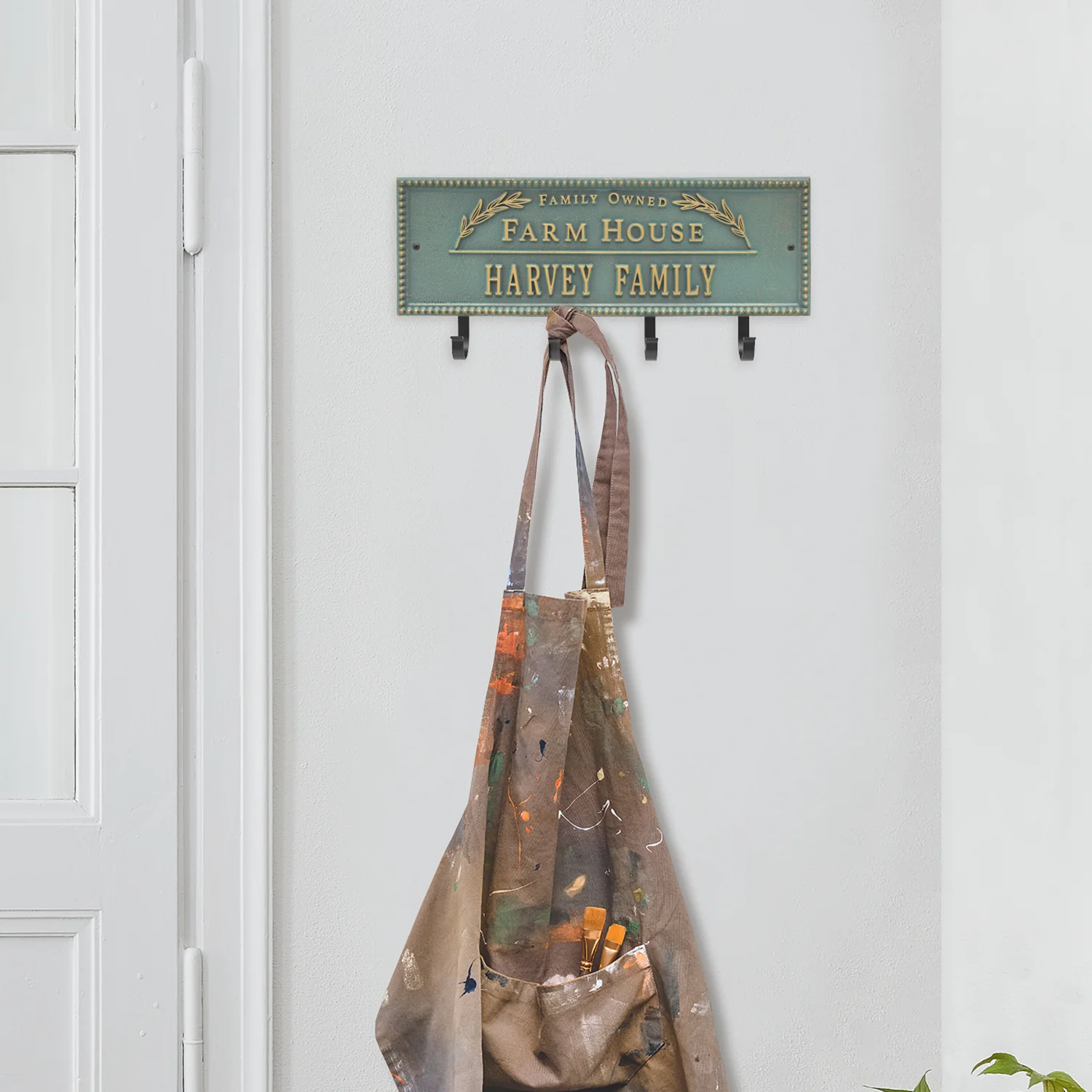 Family Owned Farm House Beaded Rectangle Personalized Hook Plaque - Image 13