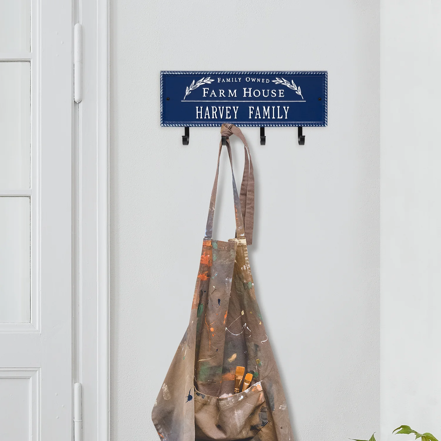 Family Owned Farm House Beaded Rectangle Personalized Hook Plaque - Image 16