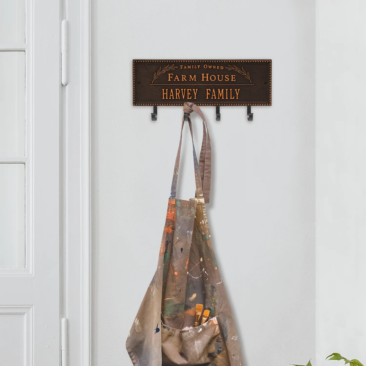 Family Owned Farm House Beaded Rectangle Personalized Hook Plaque - Image 17