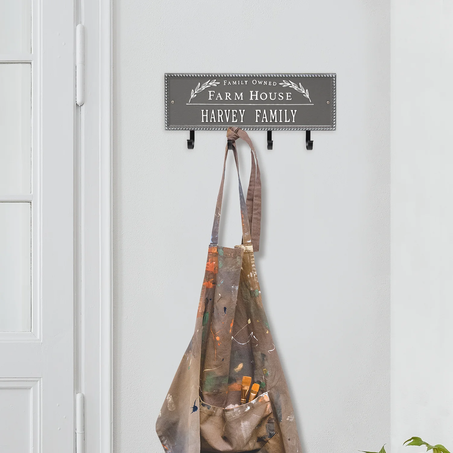 Family Owned Farm House Beaded Rectangle Personalized Hook Plaque - Image 19