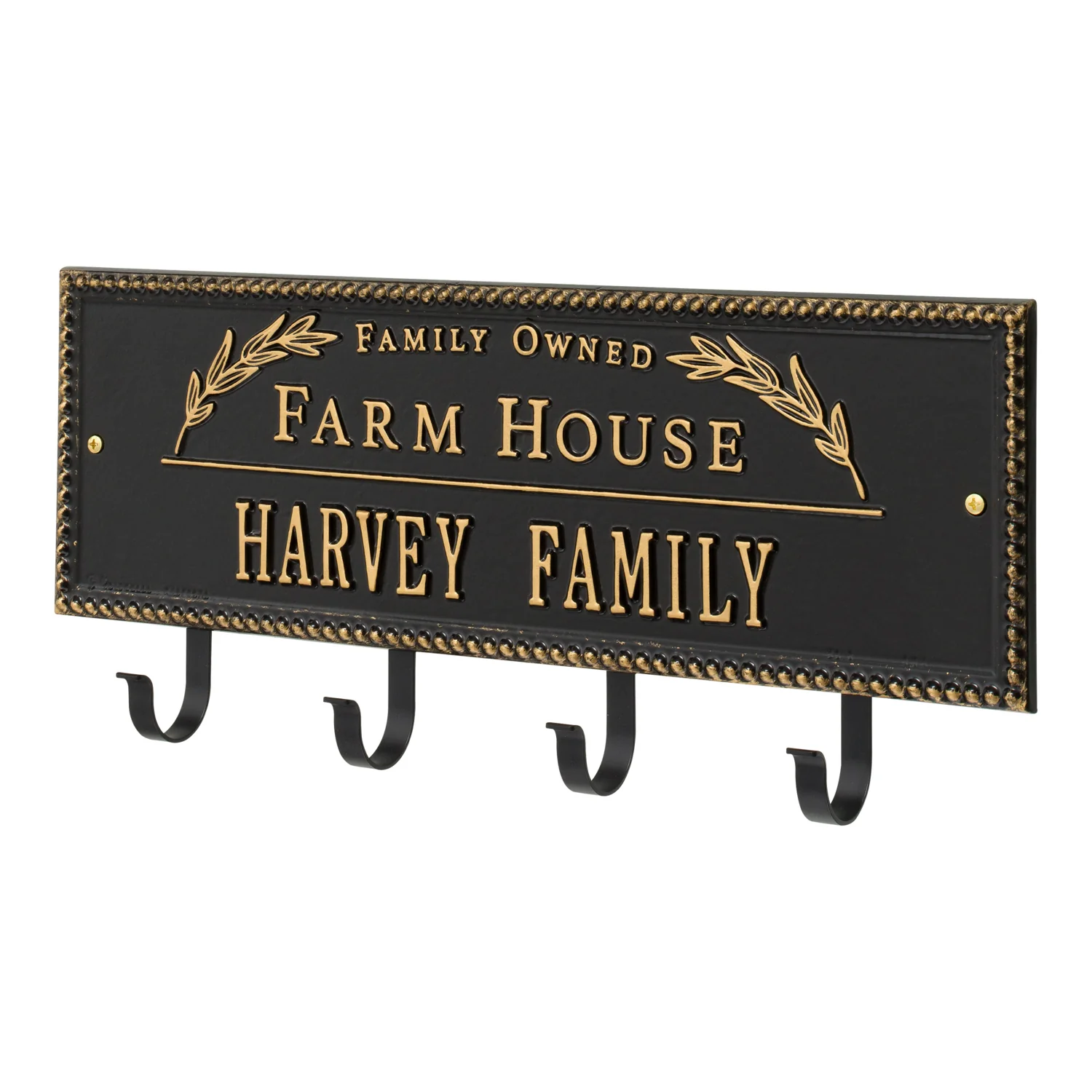 Family Owned Farm House Beaded Rectangle Personalized Hook Plaque - Image 23