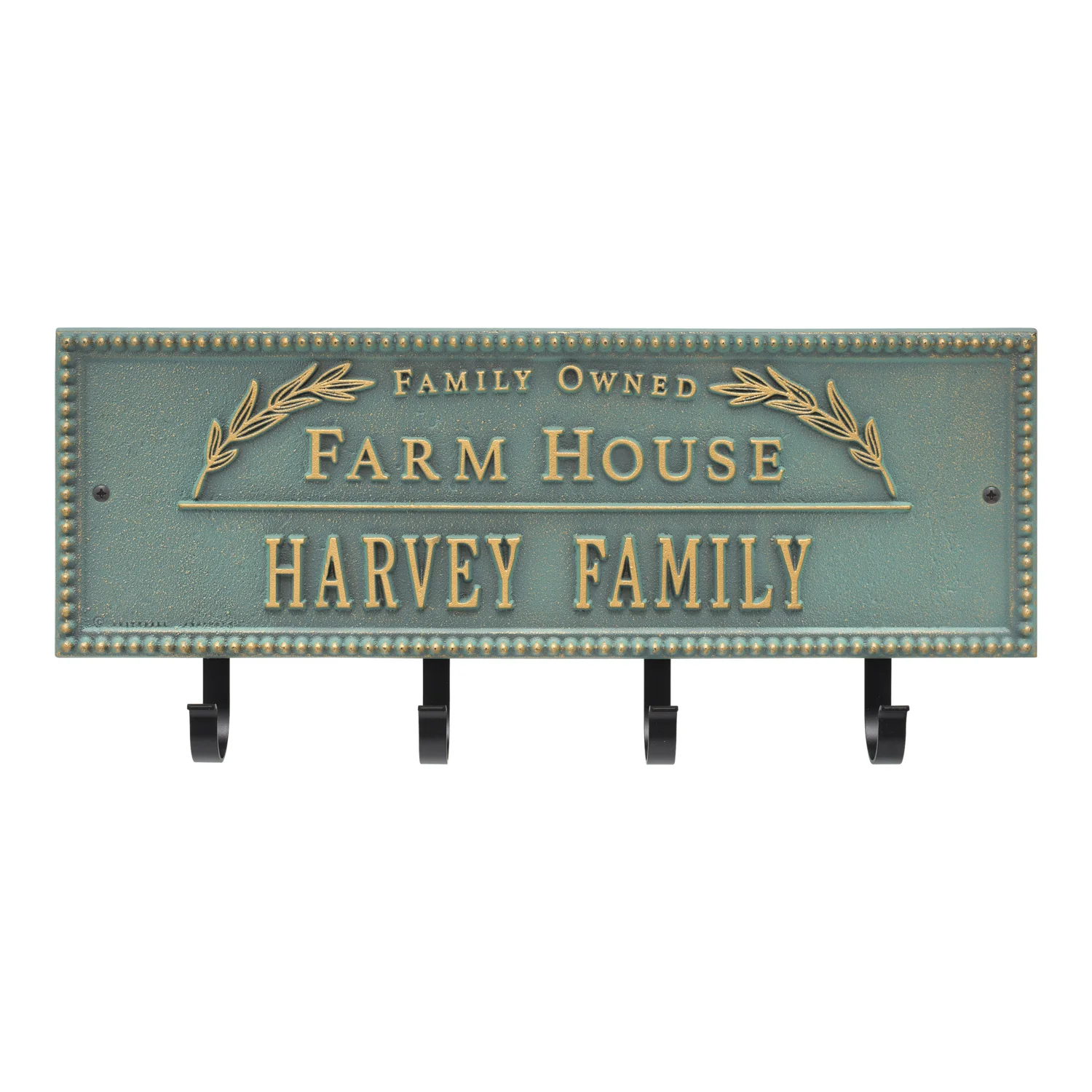 Family Owned Farm House Beaded Rectangle Personalized Hook Plaque - Image 24