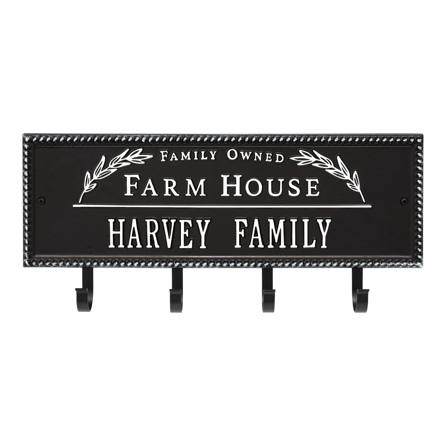 Family Owned Farm House Beaded Rectangle Personalized Hook Plaque - Image 25