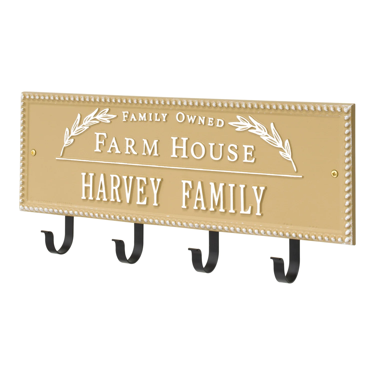 Family Owned Farm House Beaded Rectangle Personalized Hook Plaque - Image 26