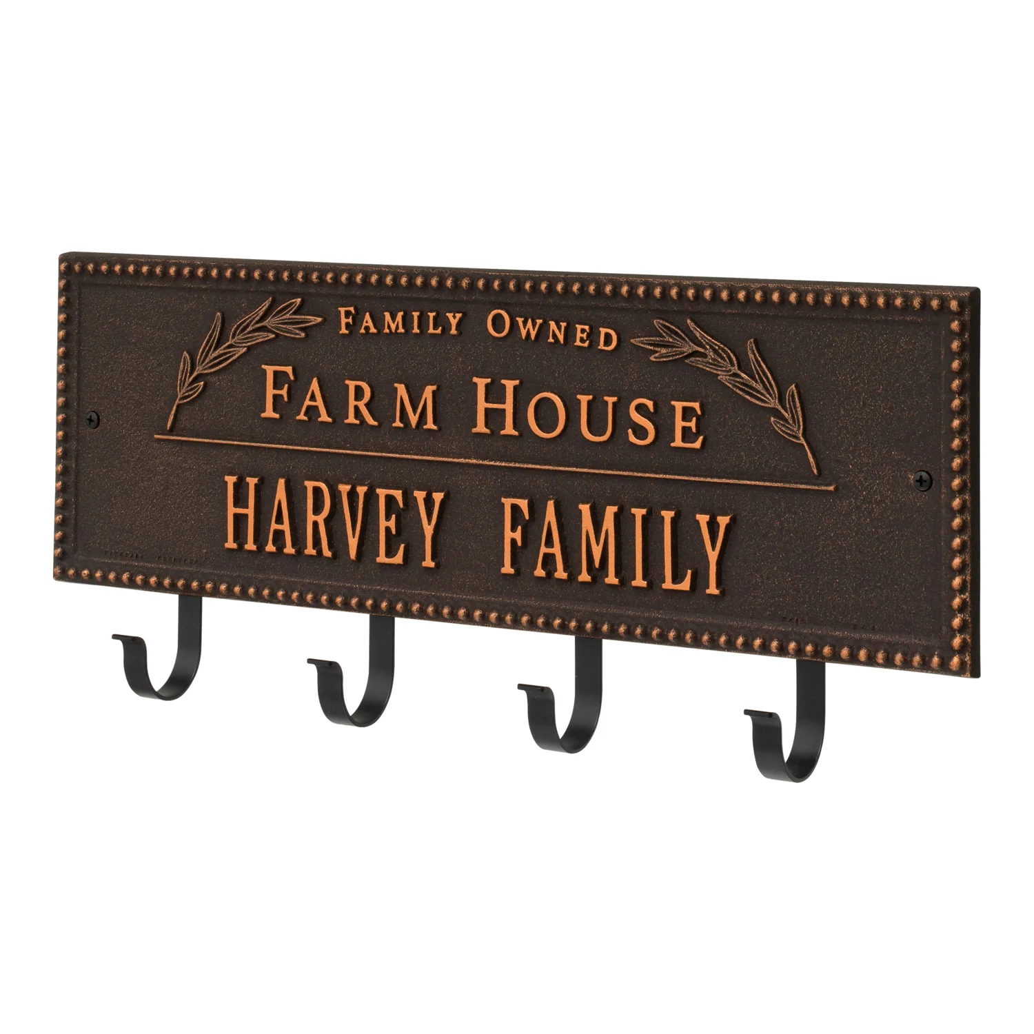 Family Owned Farm House Beaded Rectangle Personalized Hook Plaque - Image 28