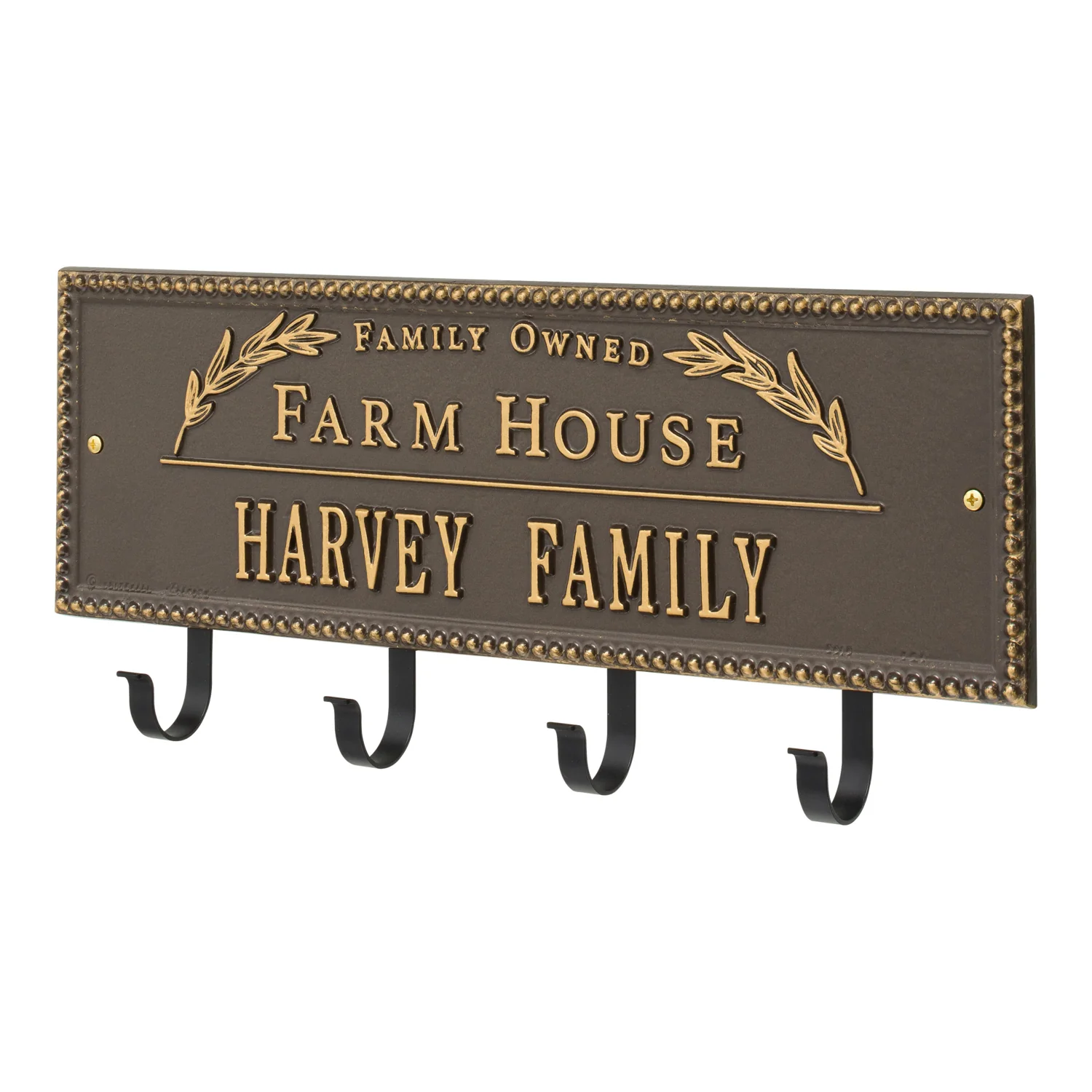 Family Owned Farm House Beaded Rectangle Personalized Hook Plaque - Image 29
