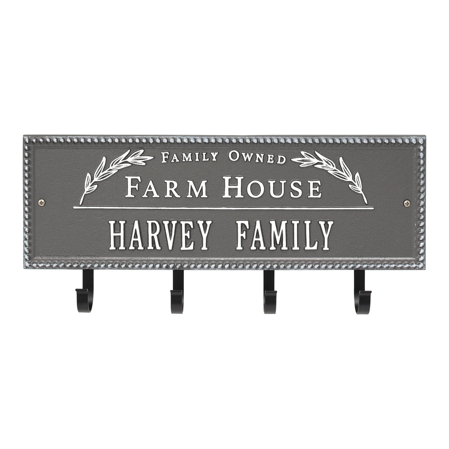 Family Owned Farm House Beaded Rectangle Personalized Hook Plaque - Image 30