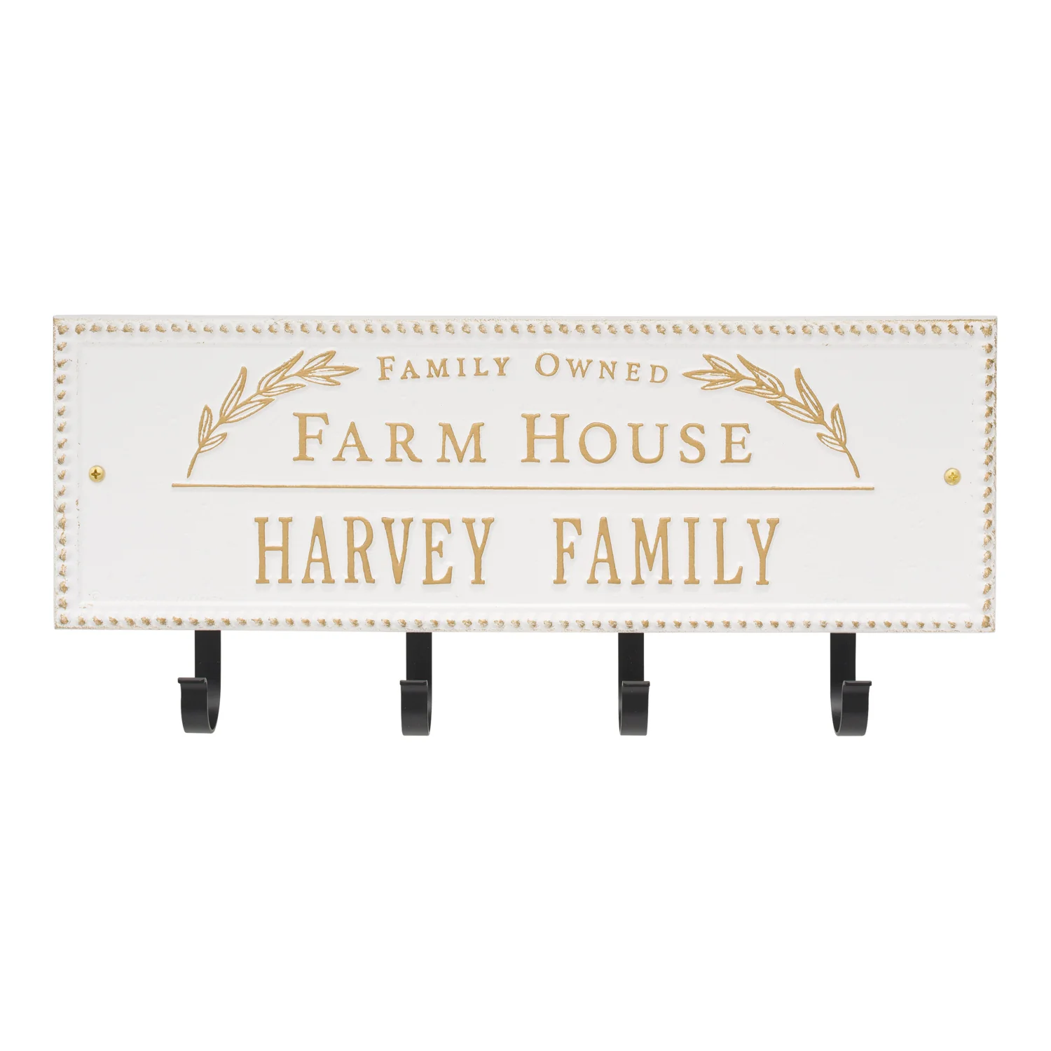 Family Owned Farm House Beaded Rectangle Personalized Hook Plaque - Image 31