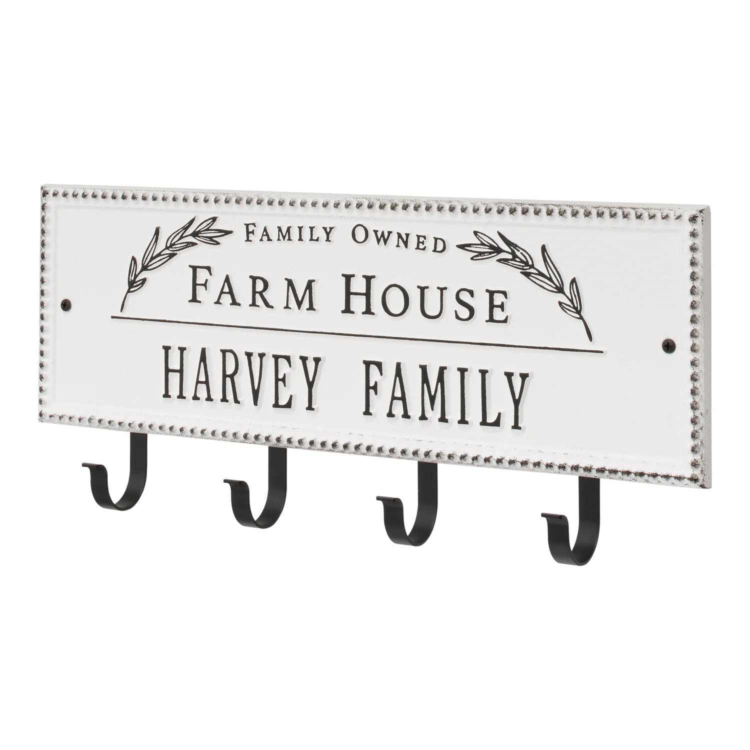 Family Owned Farm House Beaded Rectangle Personalized Hook Plaque - Image 32