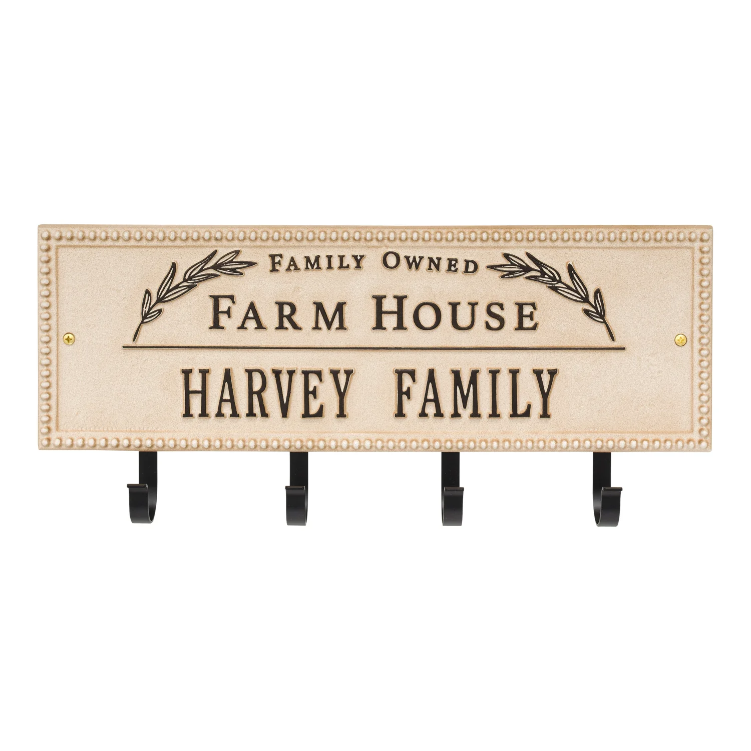 Family Owned Farm House Beaded Rectangle Personalized Hook Plaque - Image 33