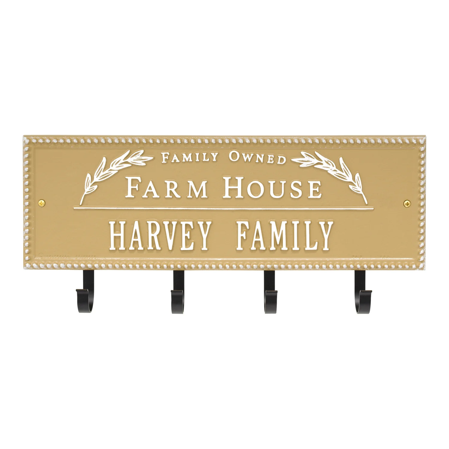 Family Owned Farm House Beaded Rectangle Personalized Hook Plaque - Image 37