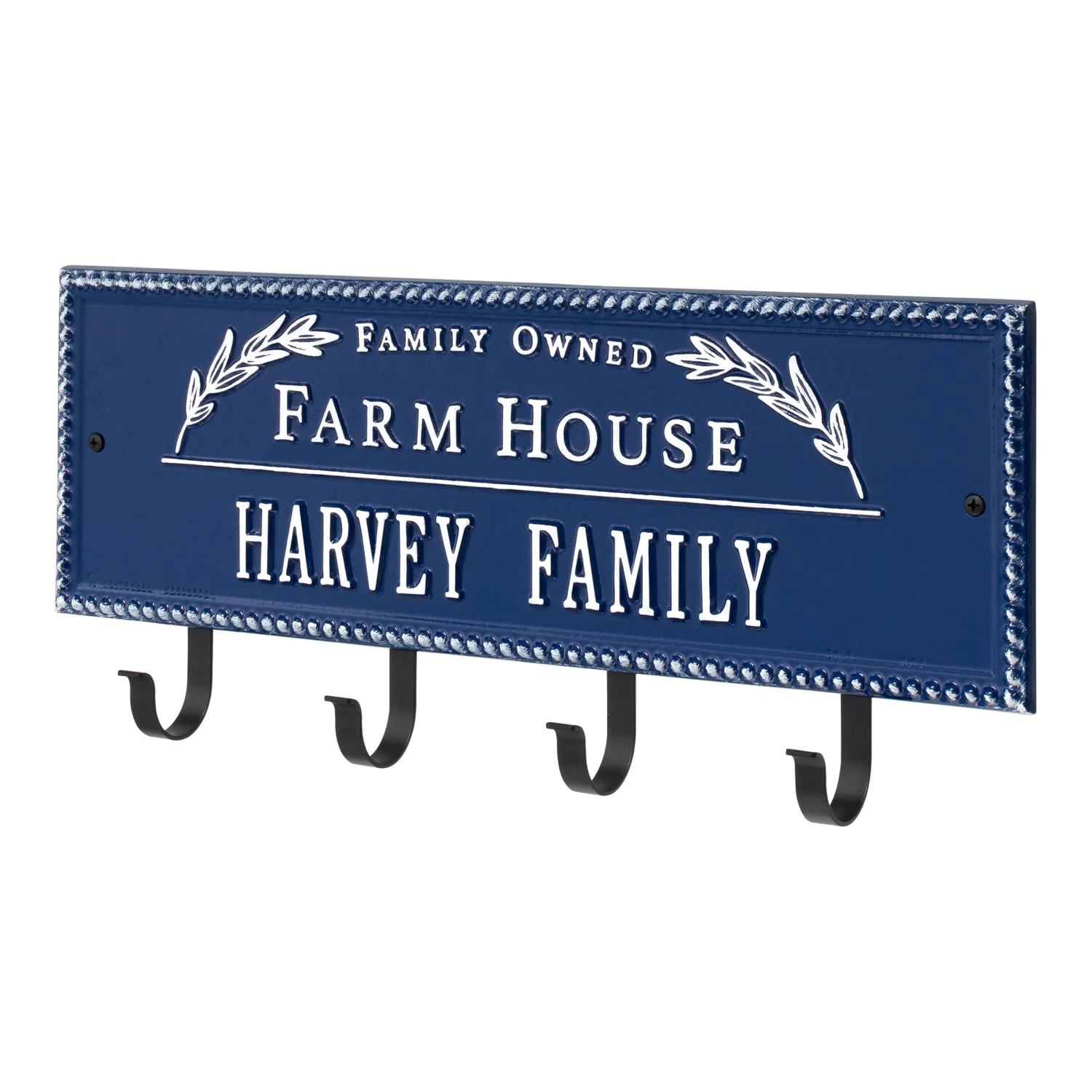 Family Owned Farm House Beaded Rectangle Personalized Hook Plaque - Image 38