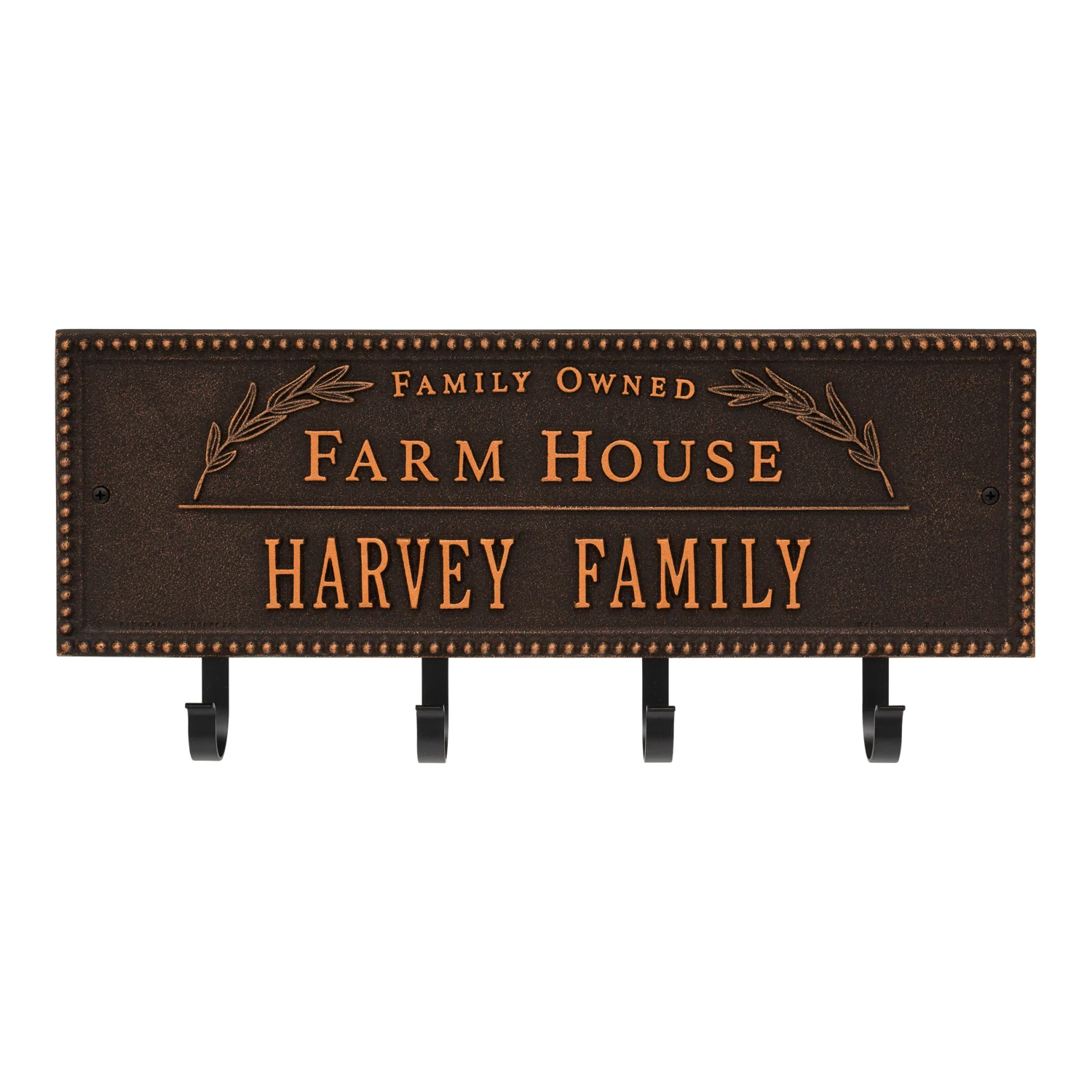 Family Owned Farm House Beaded Rectangle Personalized Hook Plaque - Image 39