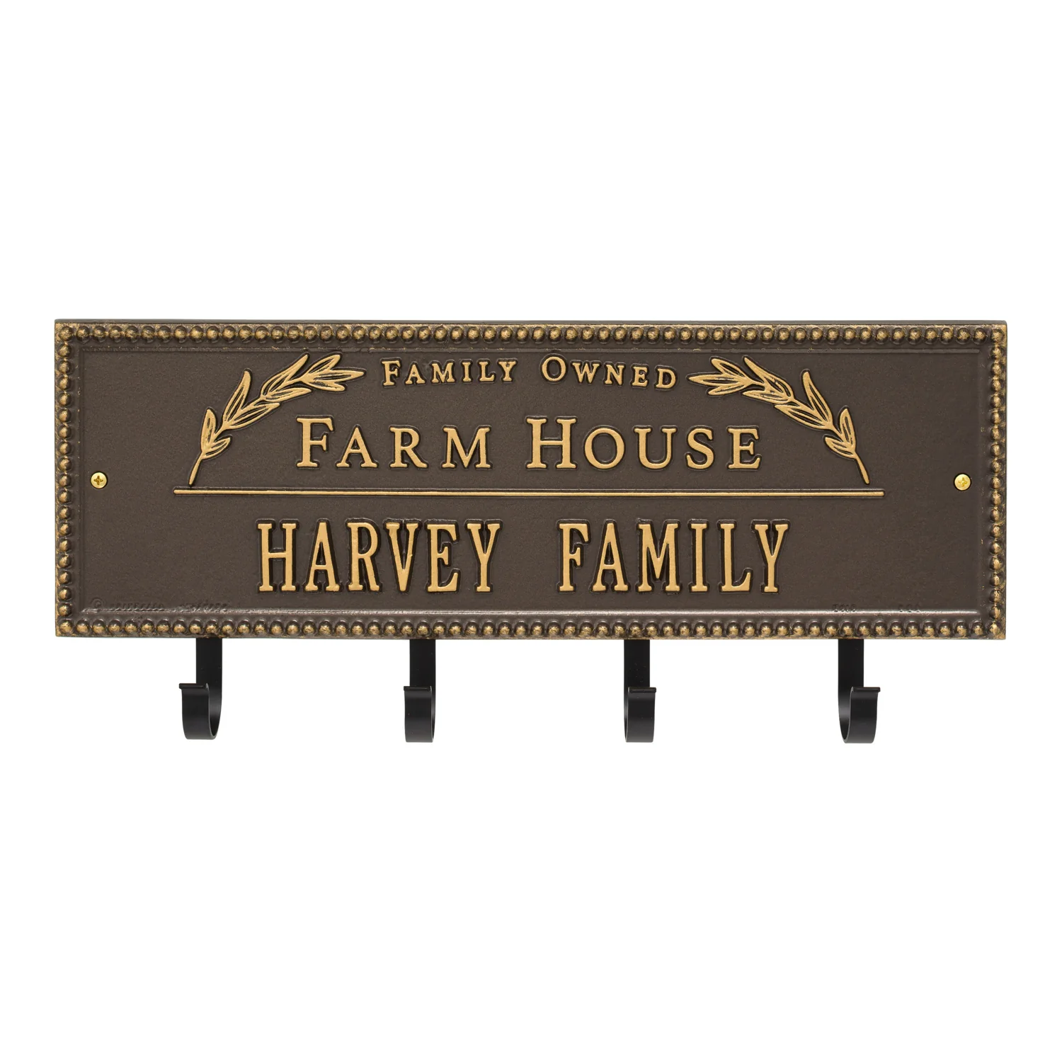 Family Owned Farm House Beaded Rectangle Personalized Hook Plaque - Image 40