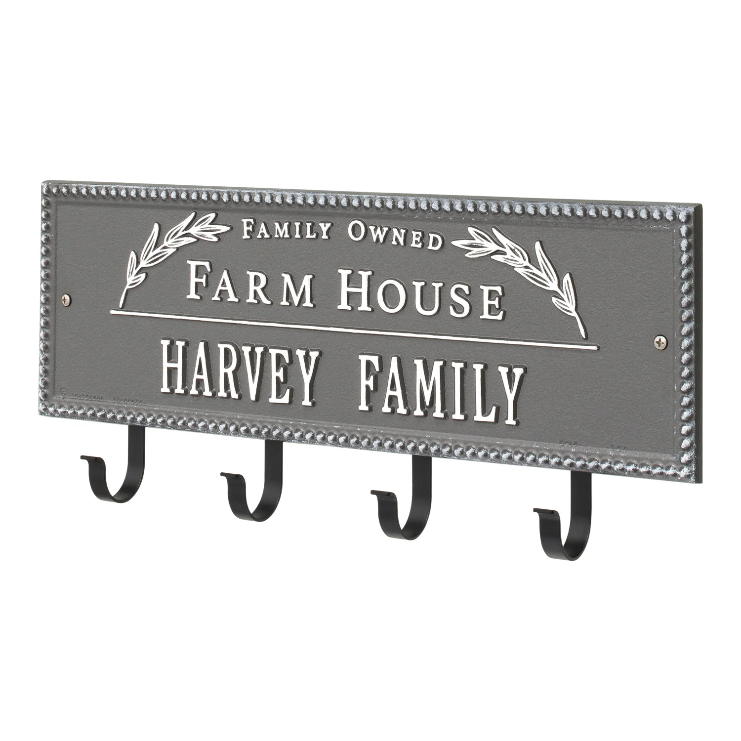 Family Owned Farm House Beaded Rectangle Personalized Hook Plaque - Image 41