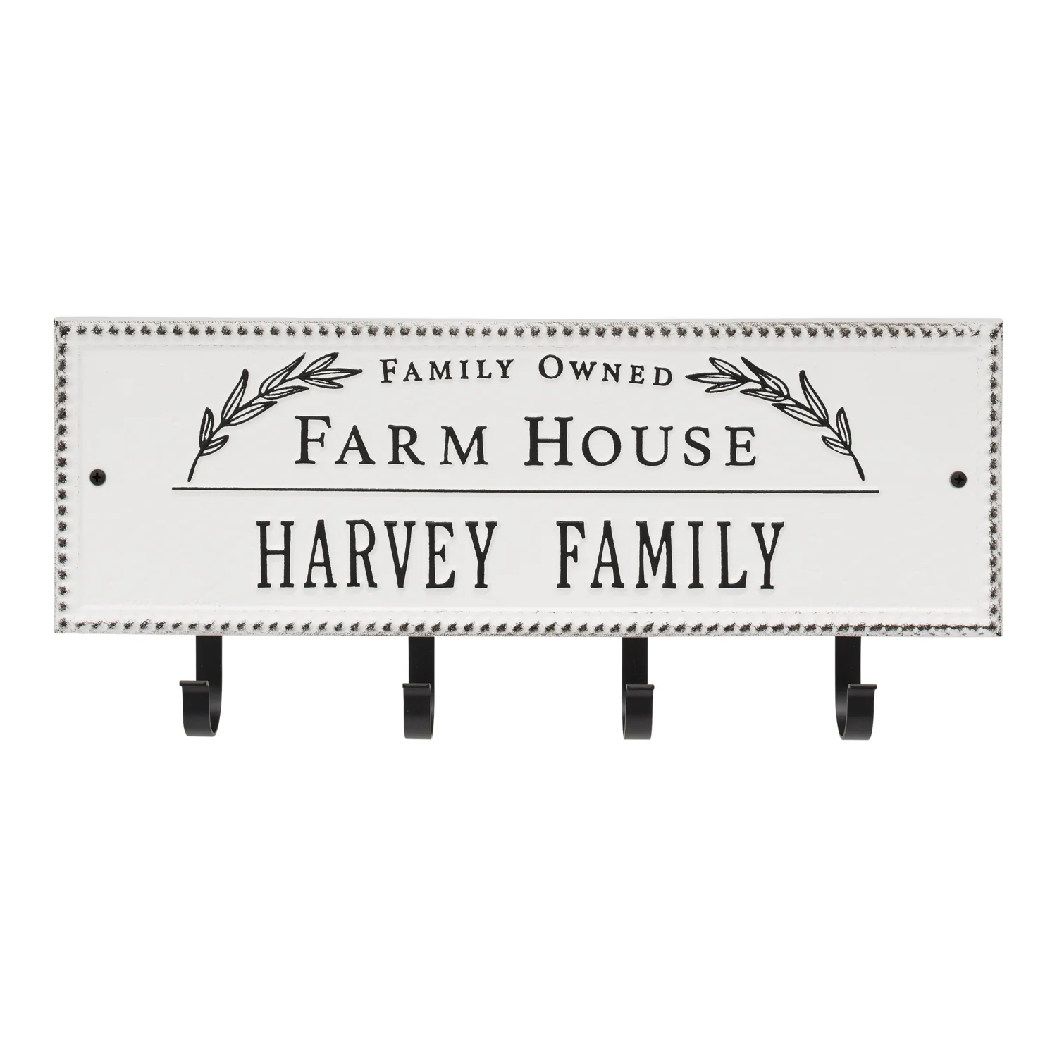 Family Owned Farm House Beaded Rectangle Personalized Hook Plaque - Image 43