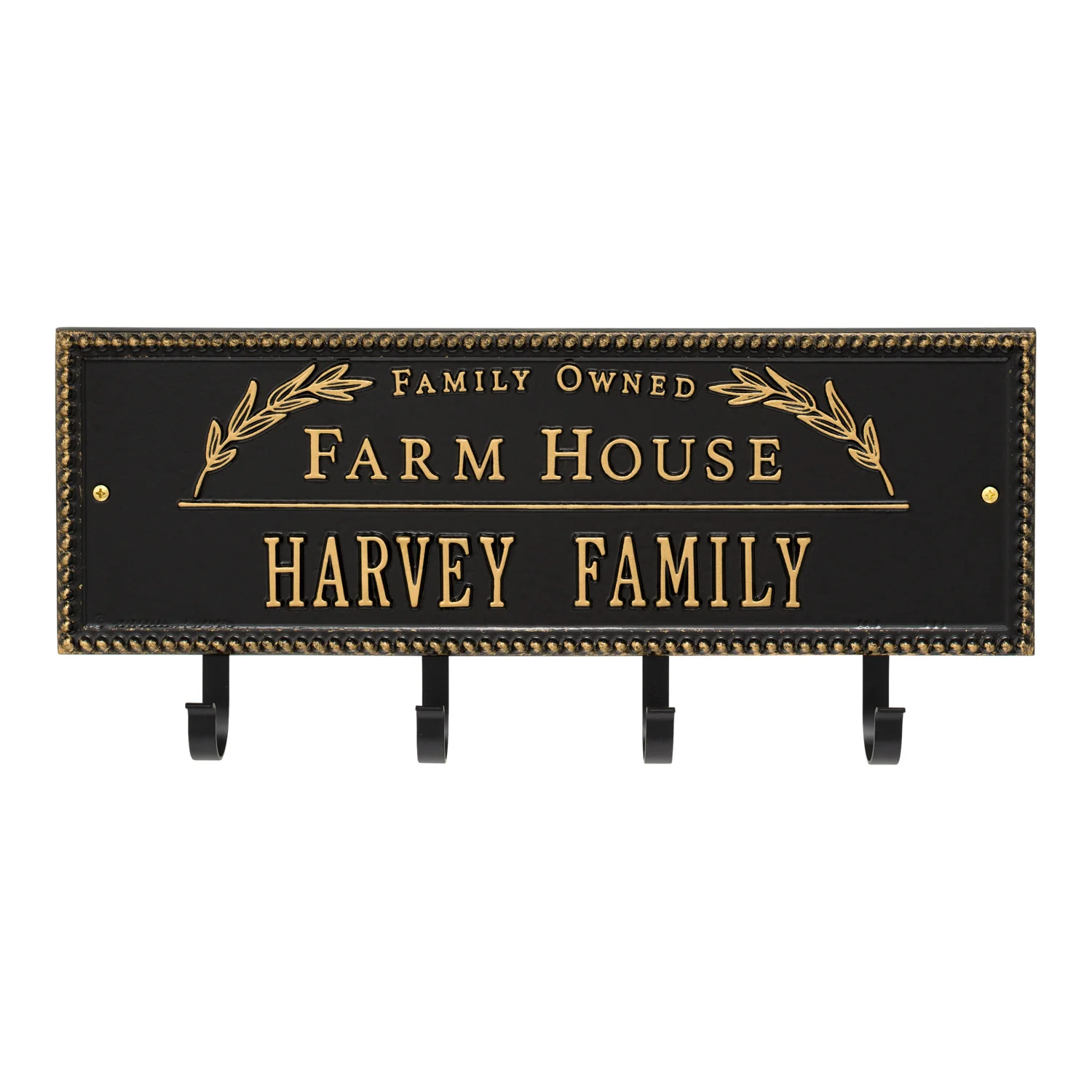 Family Owned Farm House Beaded Rectangle Personalized Hook Plaque - Image 45