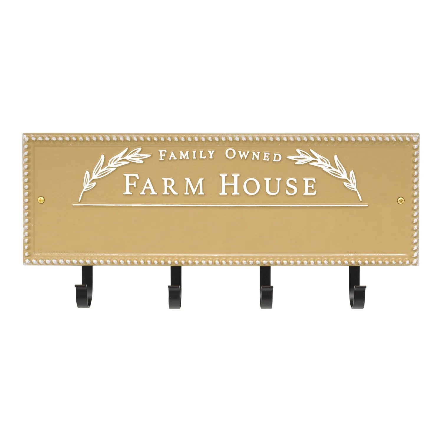 Family Owned Farm House Beaded Rectangle Personalized Hook Plaque - Image 48