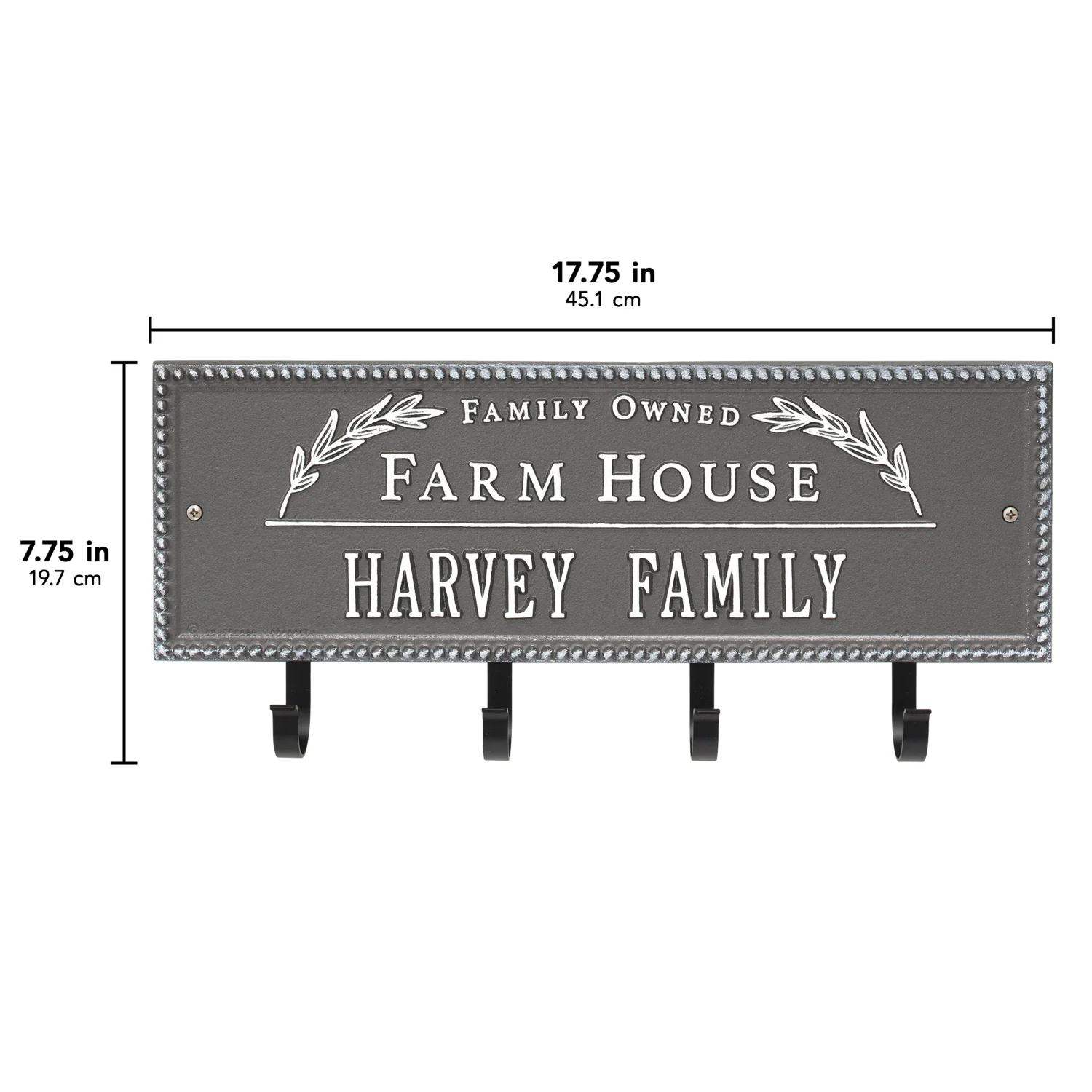 Family Owned Farm House Beaded Rectangle Personalized Hook Plaque - Image 52
