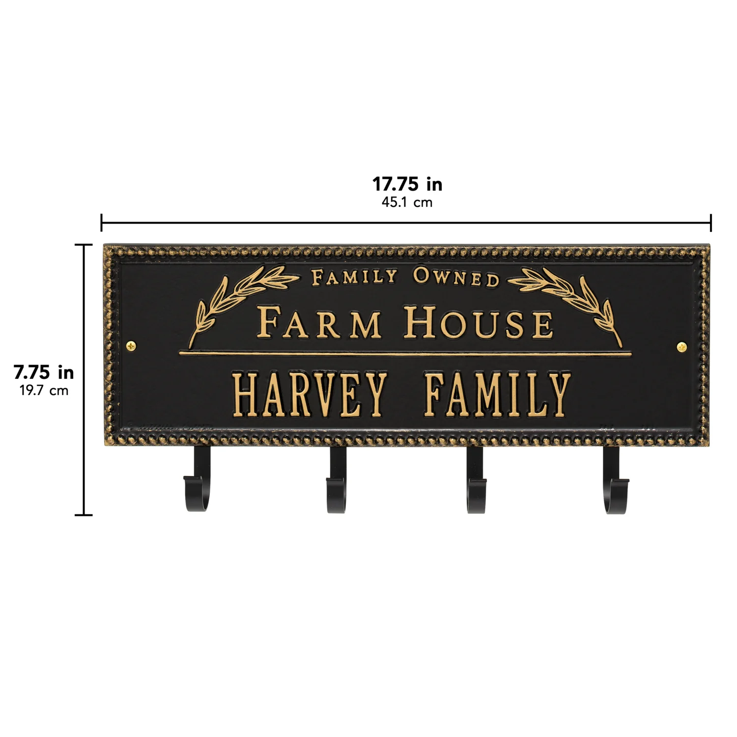 Family Owned Farm House Beaded Rectangle Personalized Hook Plaque - Image 56