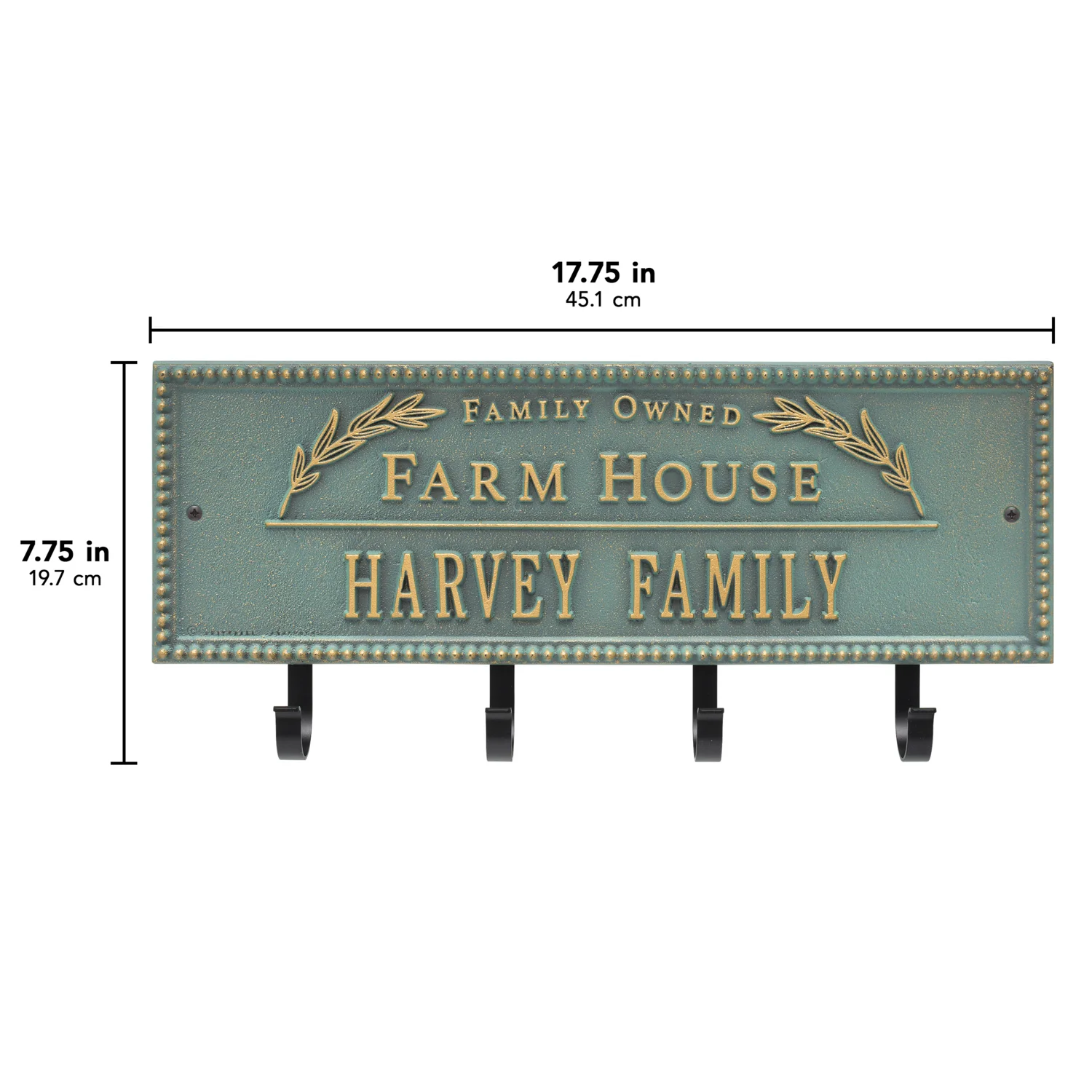 Family Owned Farm House Beaded Rectangle Personalized Hook Plaque - Image 57