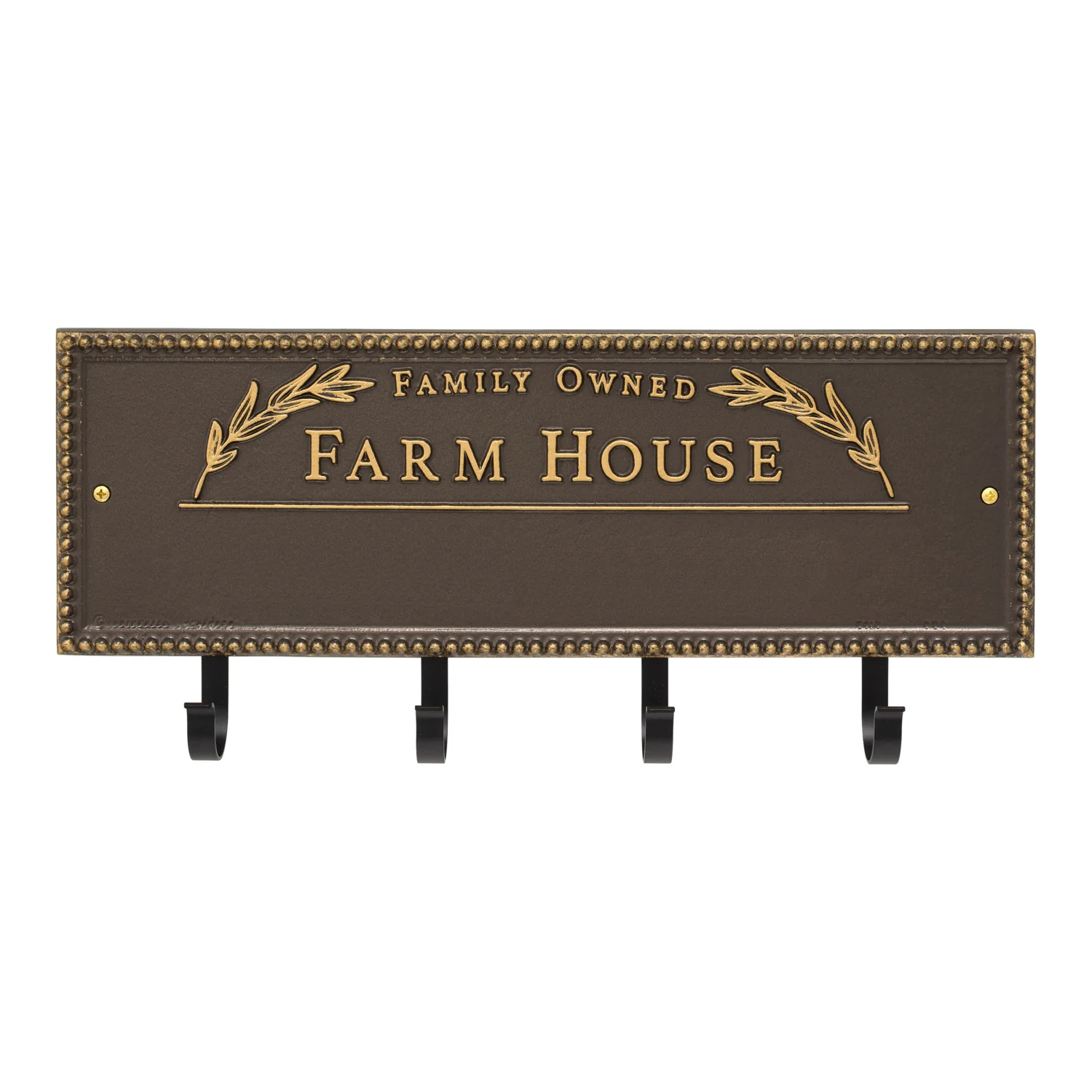 Family Owned Farm House Beaded Rectangle Personalized Hook Plaque - Image 62