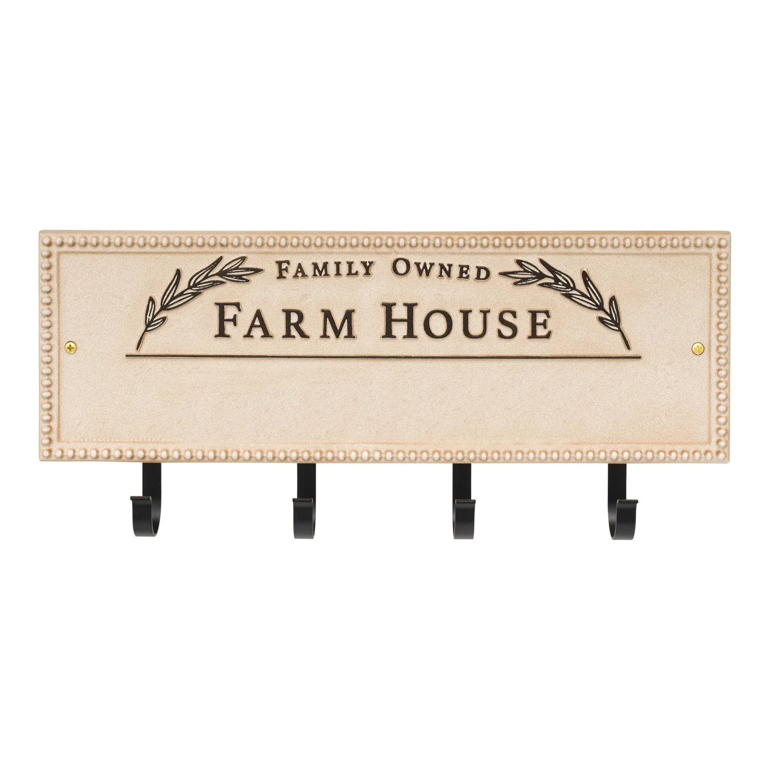 Family Owned Farm House Beaded Rectangle Personalized Hook Plaque - Image 66