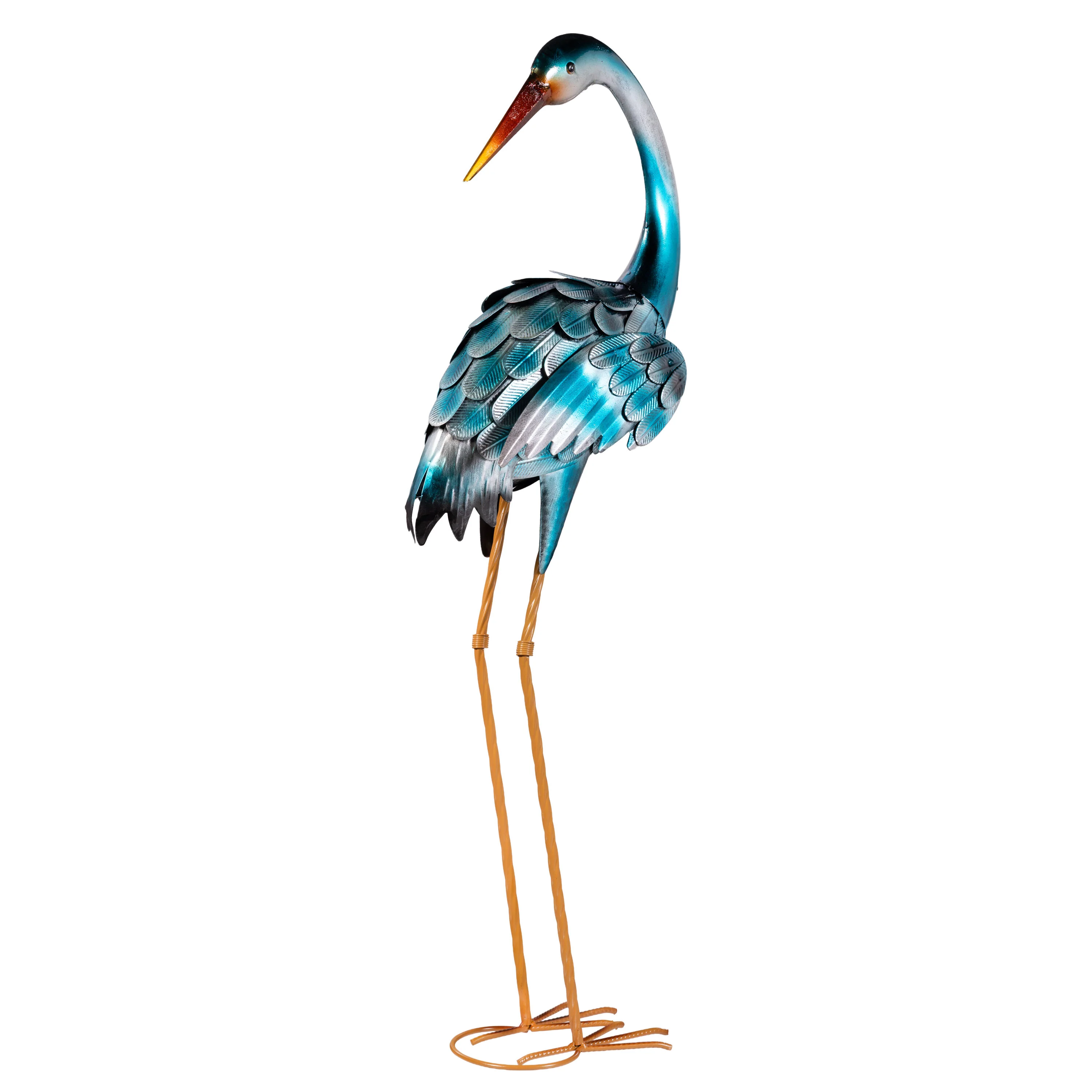 35" Metal Blue Heron Pair - Image 15