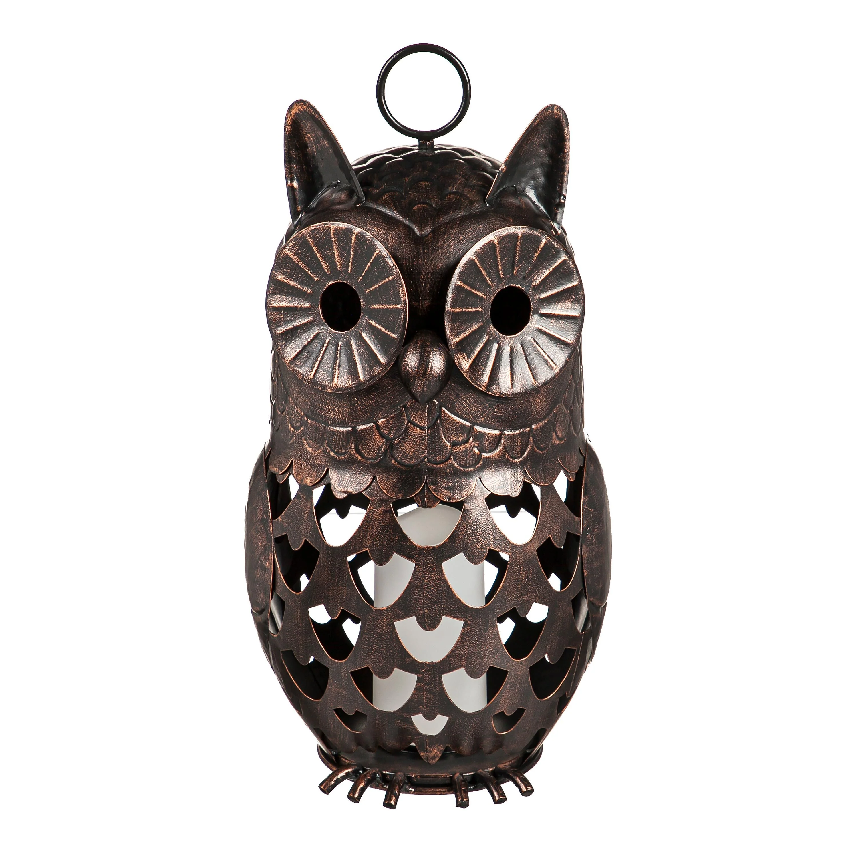 Crafted Metal LED Owl Lantern - Image 5