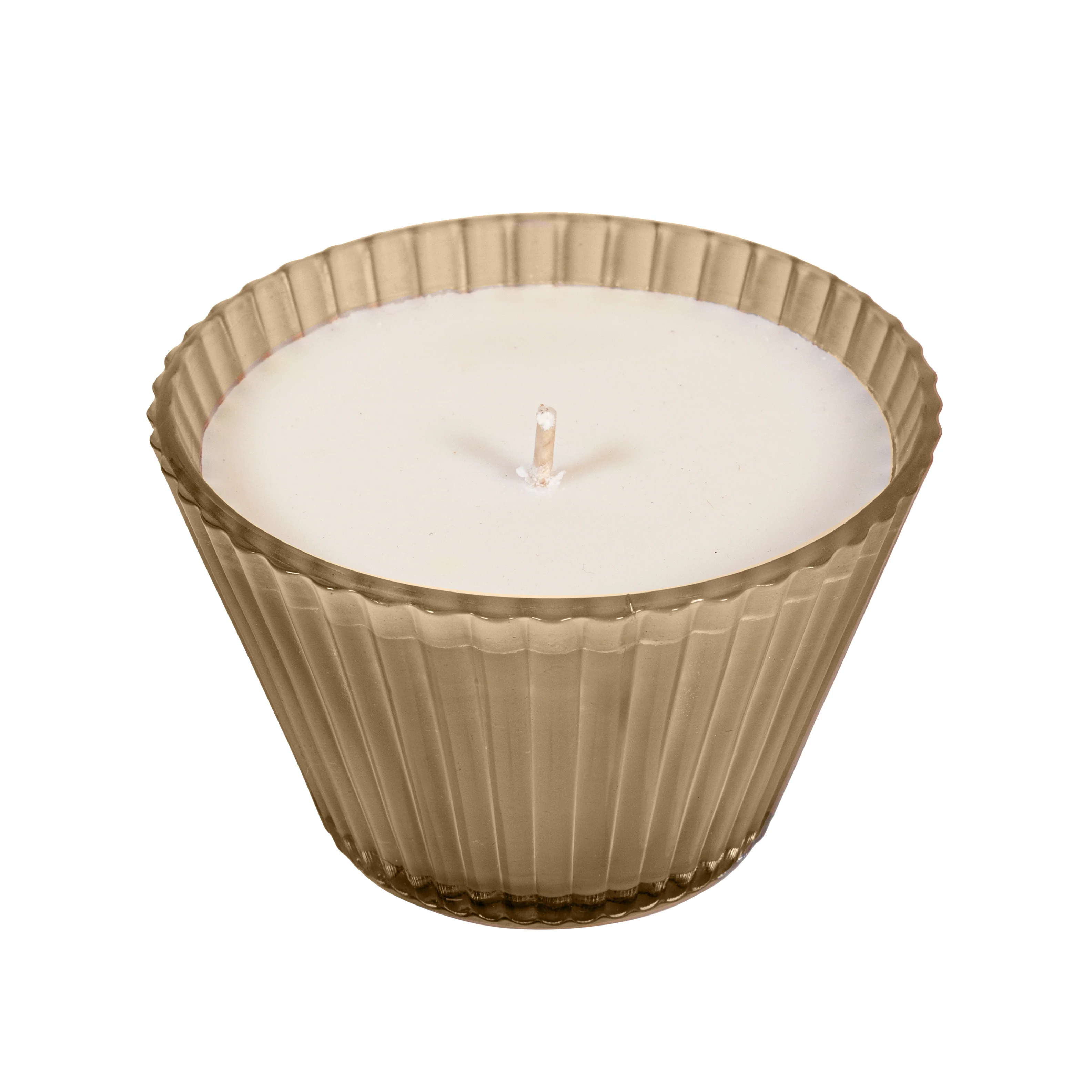 Ribbed Cupcake Glass Candle, Cocoa - Image 3
